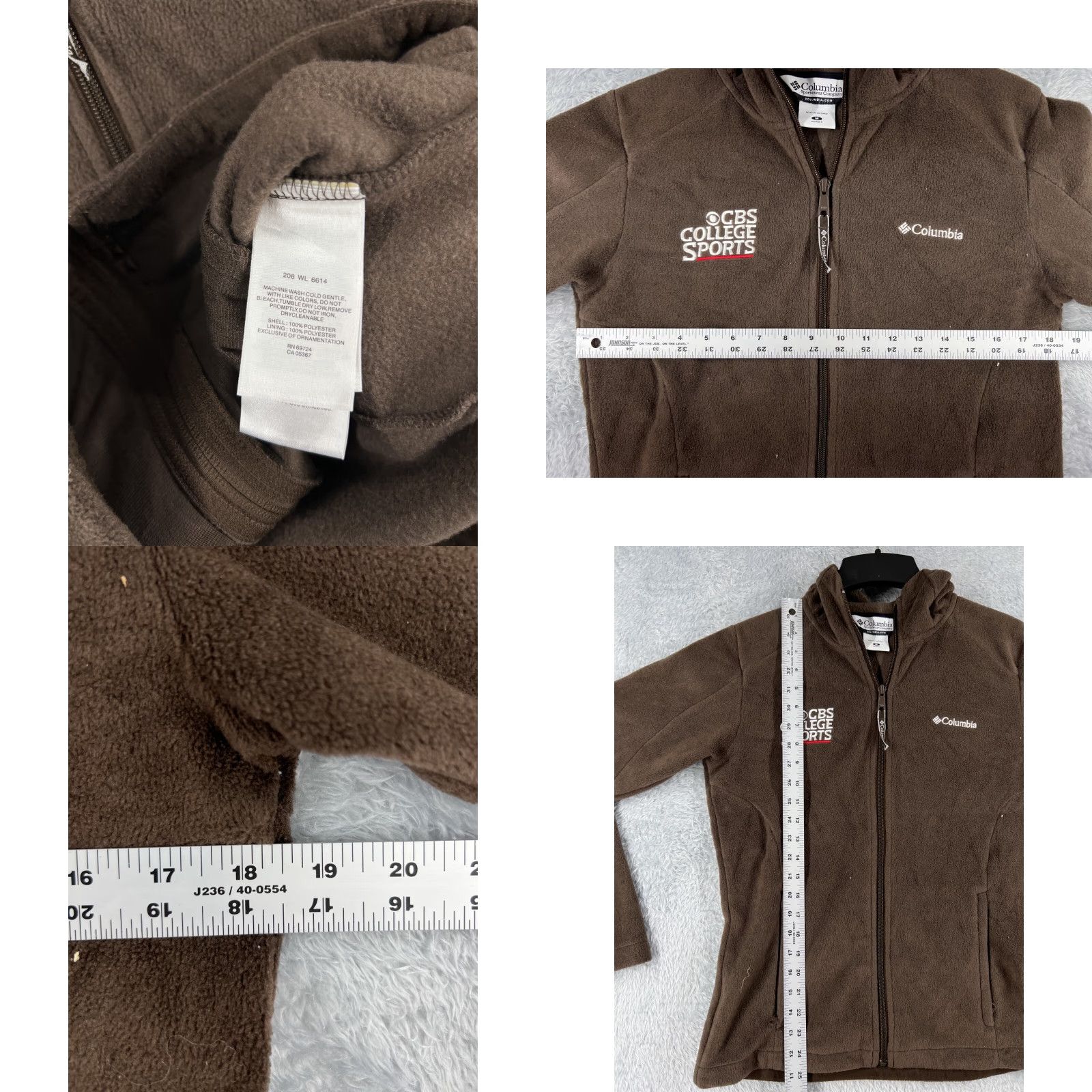 CB Sports Columbia Hoodie Womens Medium Brown Full Zip Logo Sports Activewear Men’s? Size M / US 6-8 / IT 42-44 - 8 Thumbnail