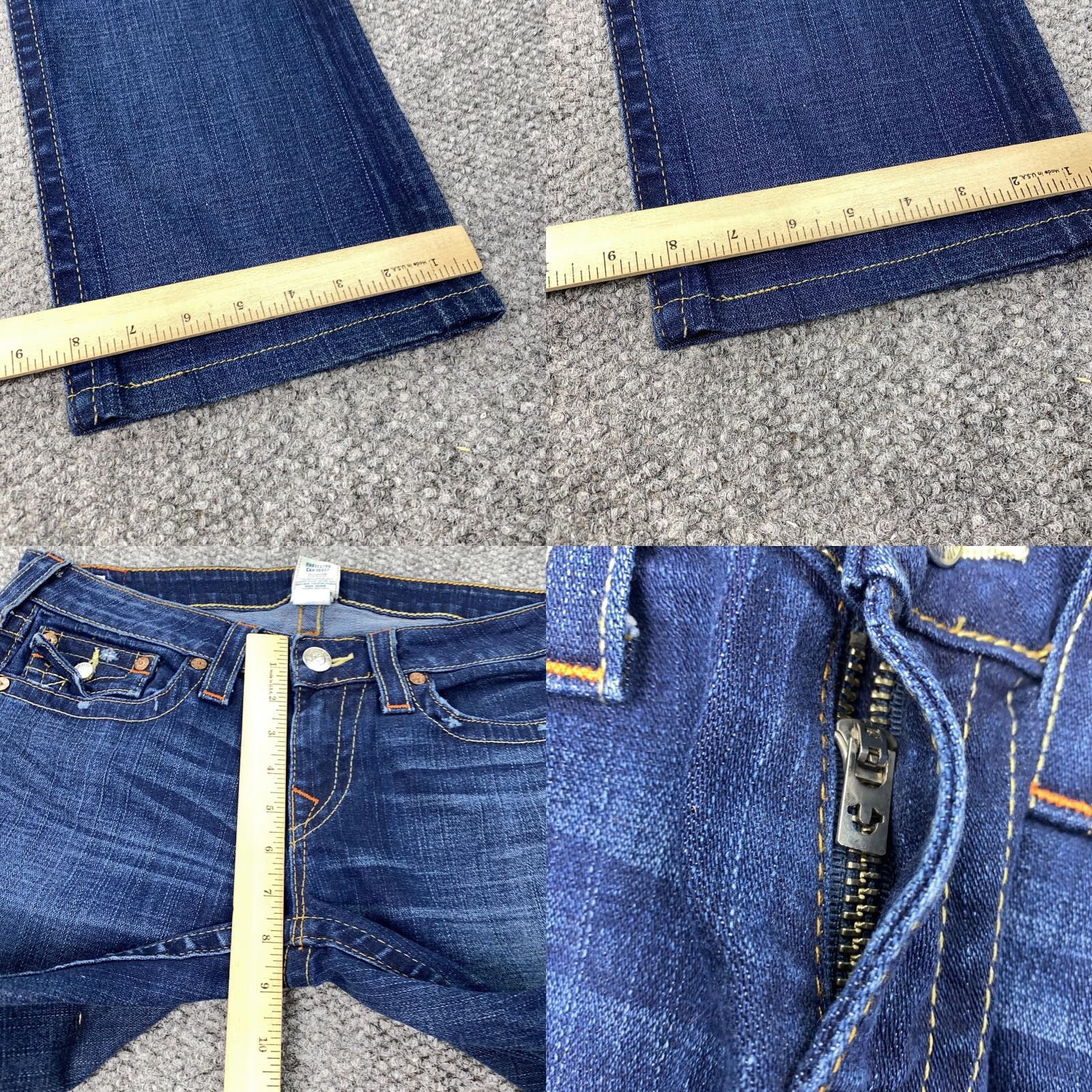True Religion VINTAGE True Religion Jeans Mens 31 Denim Straight Leg Bootcut Distressed USA 99% Cotton Size US 31 - 8 Thumbnail