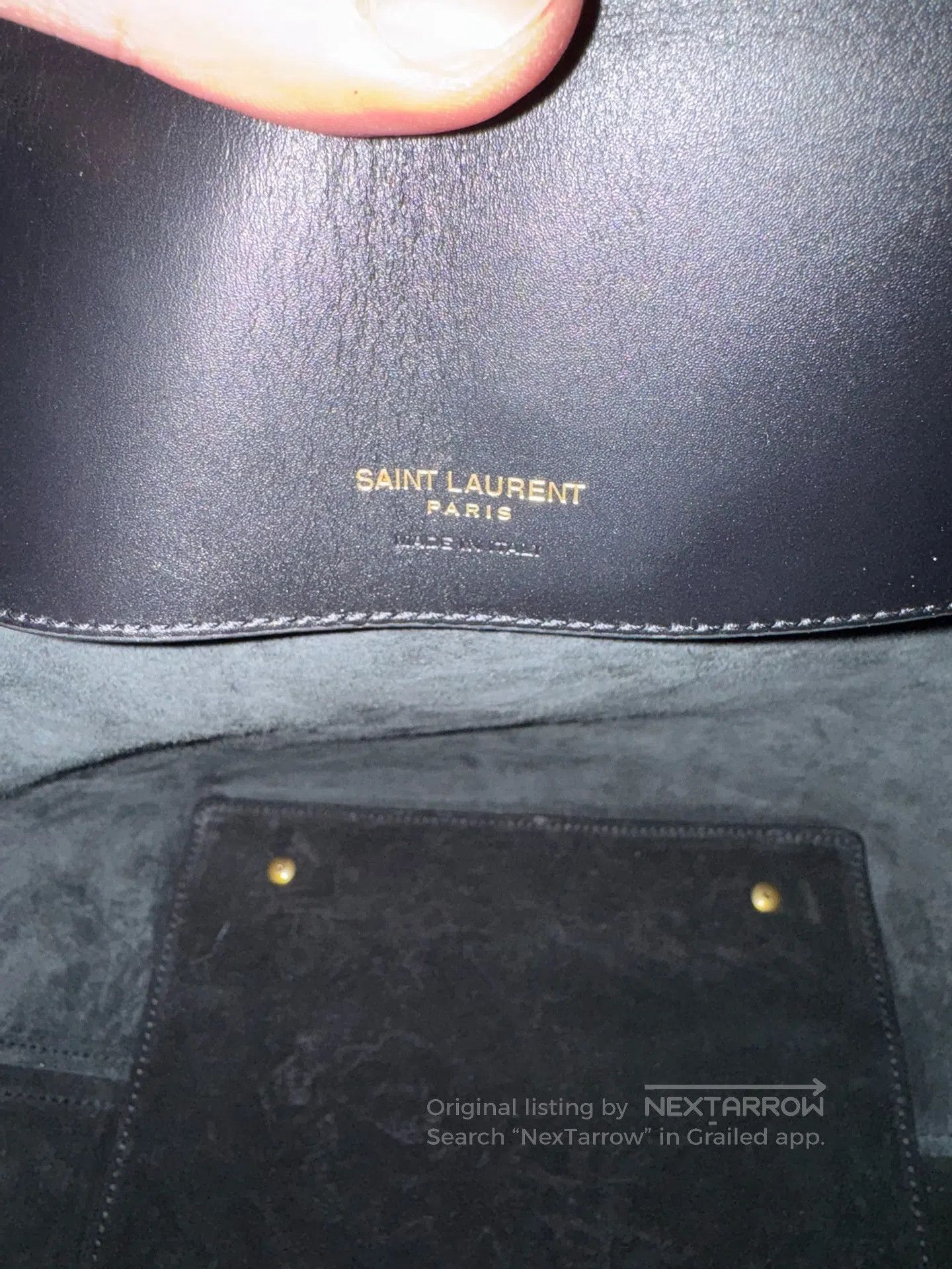 Saint Laurent Paris Saint Laurent Paris Large Black and Gold Cowhide Bucket Ho Size ONE SIZE - 8 Thumbnail
