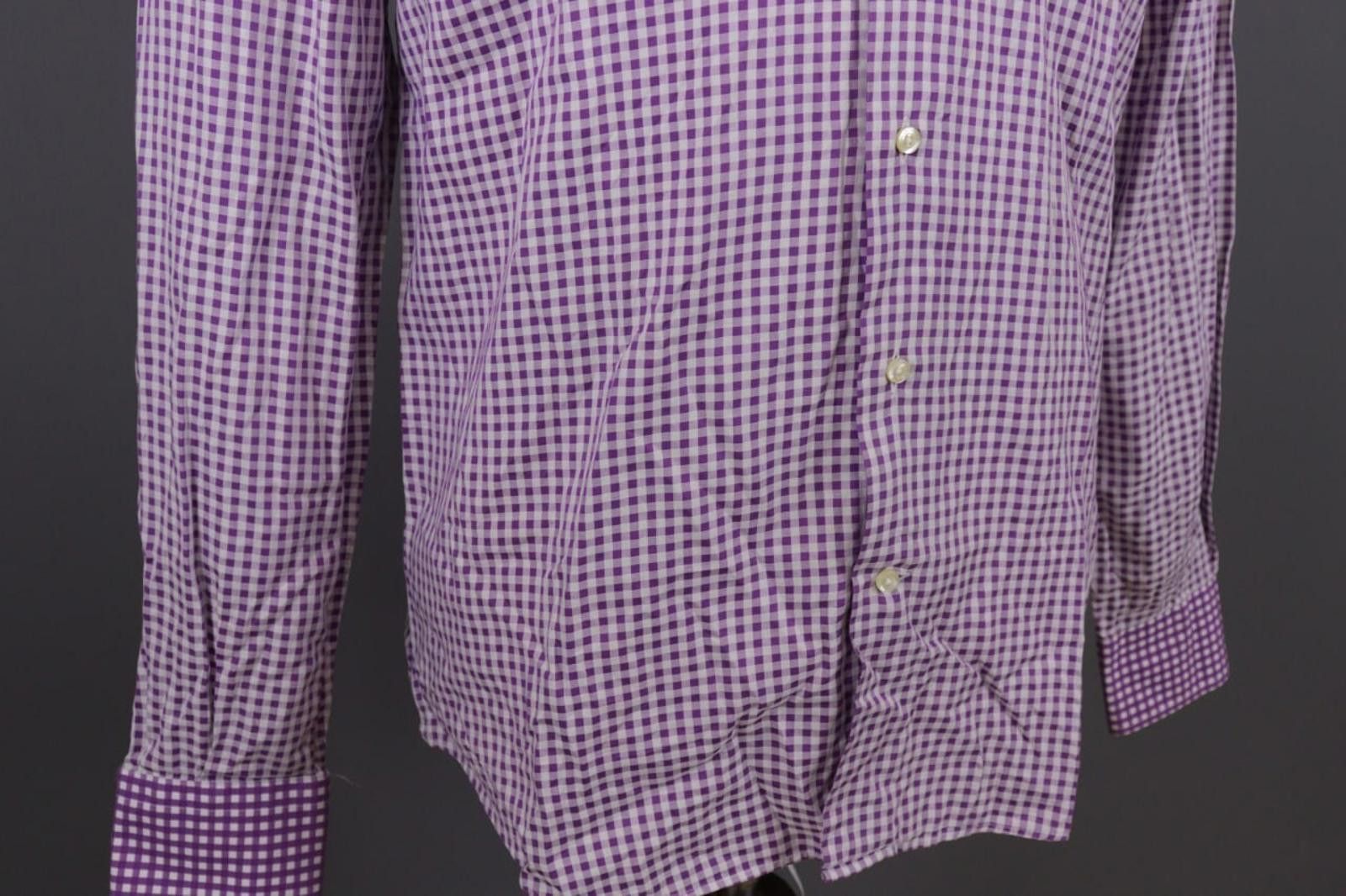 Etro Etro Milano Slim Fit Purple Check Button Down Shirt Size 40 Size US M / EU 48-50 / 2 - 8 Thumbnail