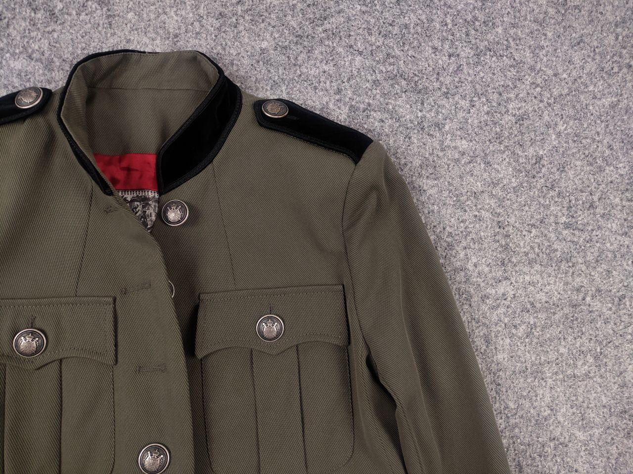 The Kooples The Kooples Short Khaki Military Button pocket Blazer Jacket Size S / US 4 / IT 40 - 8 Thumbnail