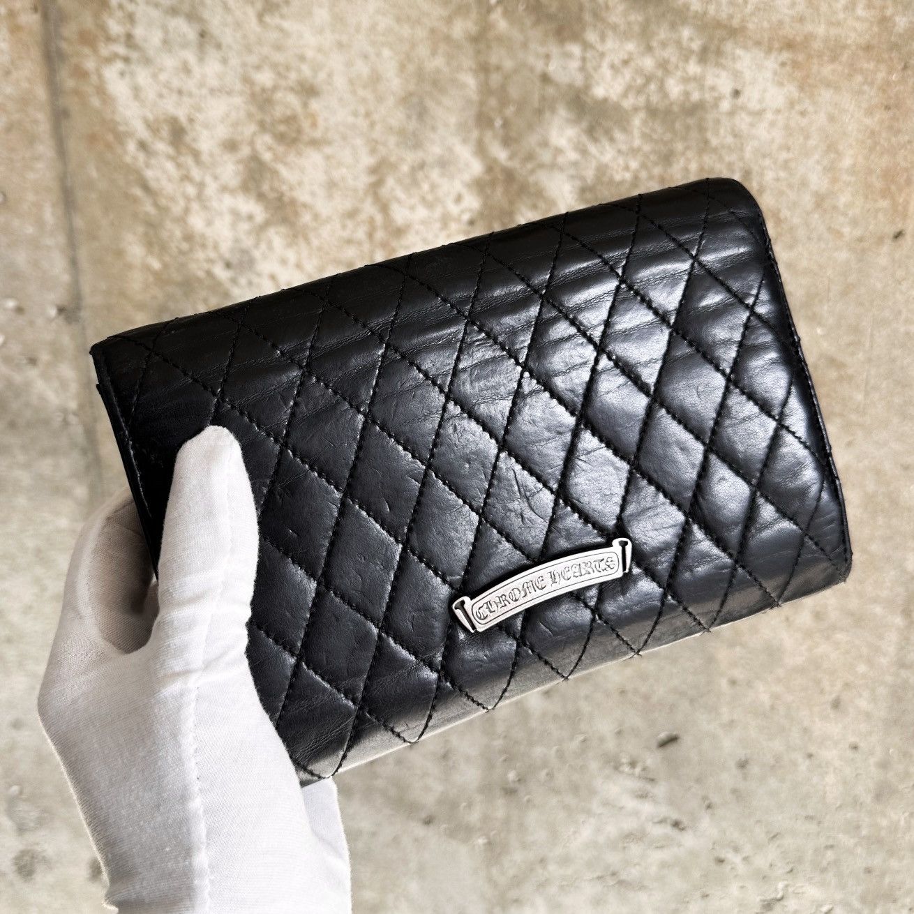 Chrome Hearts ‘Wave4’ Quilted Lambskin Maltese Cross Leather Wallet Size ONE SIZE - 2 Thumbnail