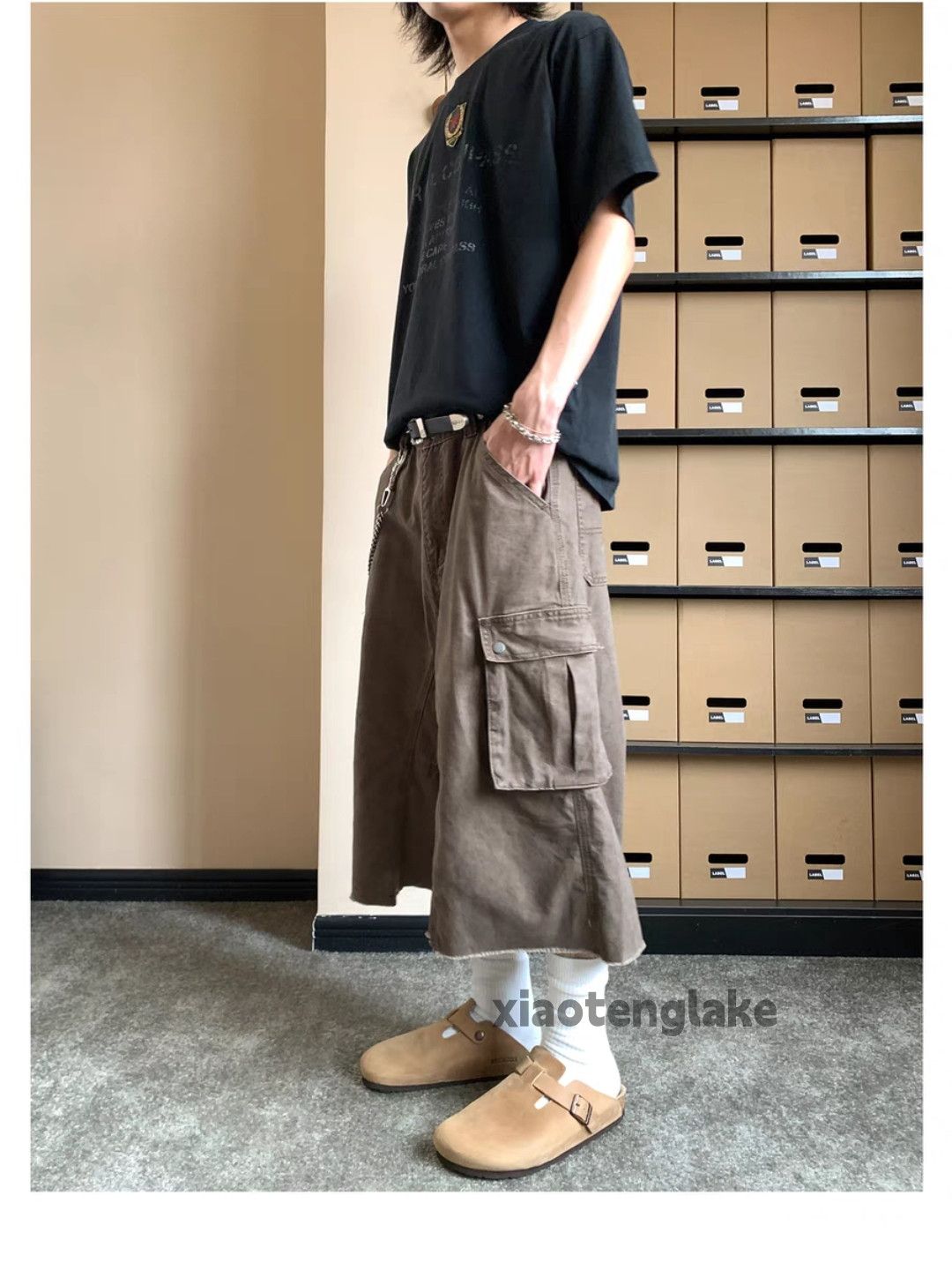 Designer × Japanese Brand × Vintage Unisex washed faded loose baggy carpenter work shorts Size US 26 / EU 42 - 4 Thumbnail