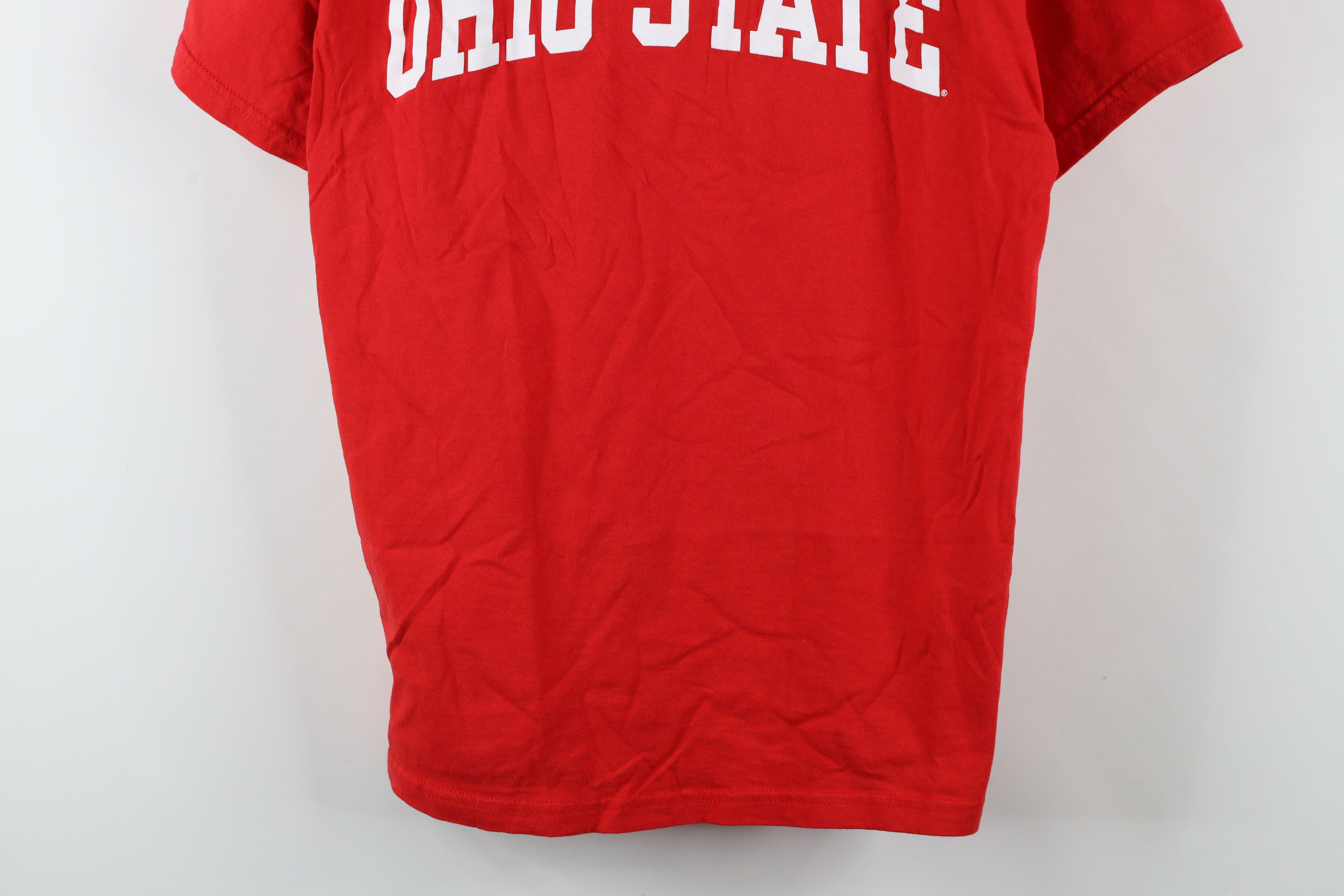 Vintage Vintage 90s Block Letter Ohio State University T-Shirt Red Size US L / EU 52-54 / 3 - 3 Thumbnail