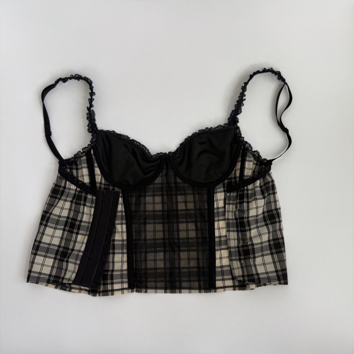Blumarine Archival Vntg 00s Blugirl Blumarine Plaid Lace Bustier Top Size S / US 4 / IT 40 - 9 Thumbnail