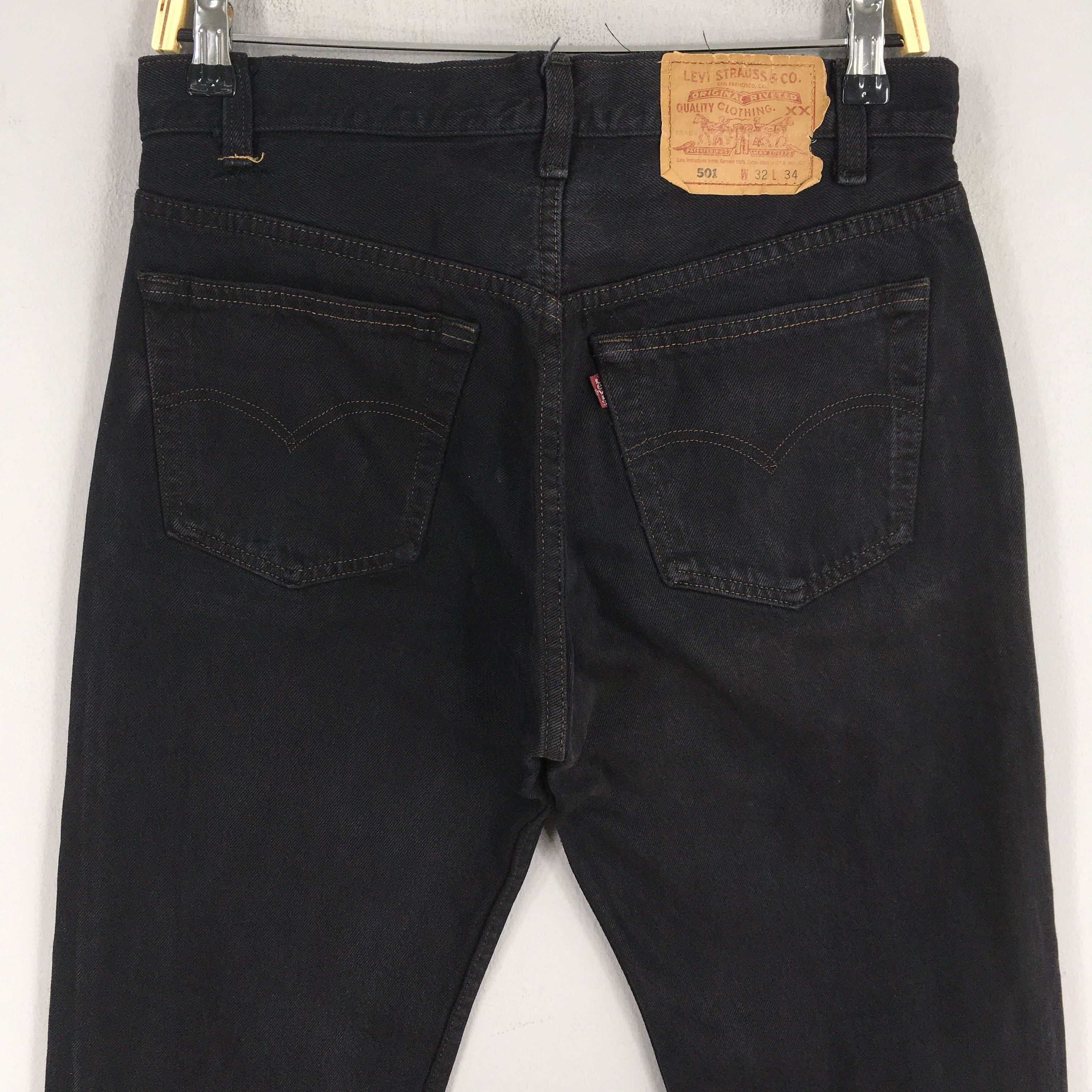 Levi's Size 30x30.5 Vintage 90s Levi's 501 Black Jeans S1167 Size US 30 / EU 46 - 9 Thumbnail
