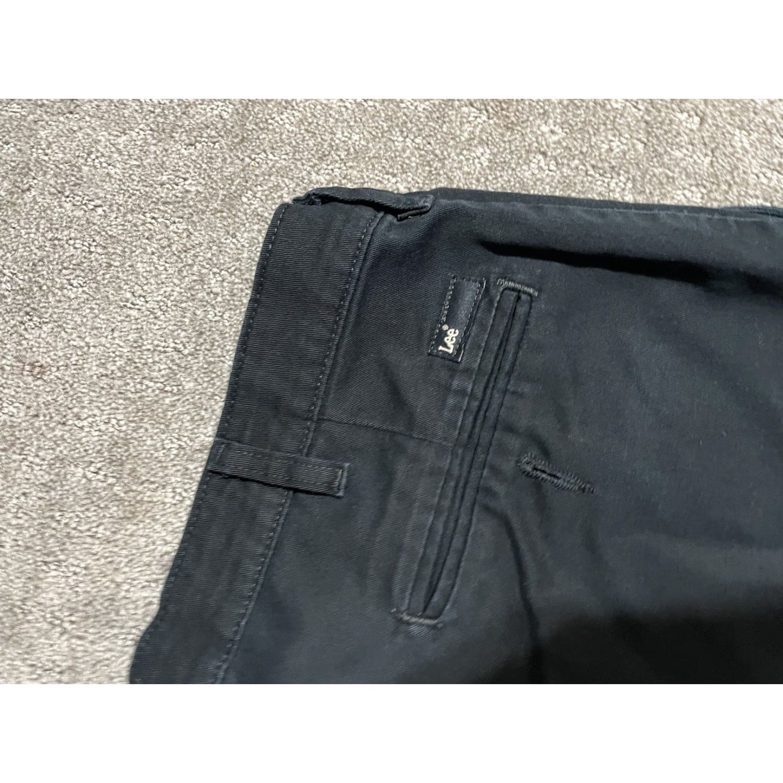 Lee Lee Classic Fit Flat Front Stain Resistant Black Pants 34x30 Mens Size US 34 / EU 50 - 3 Thumbnail