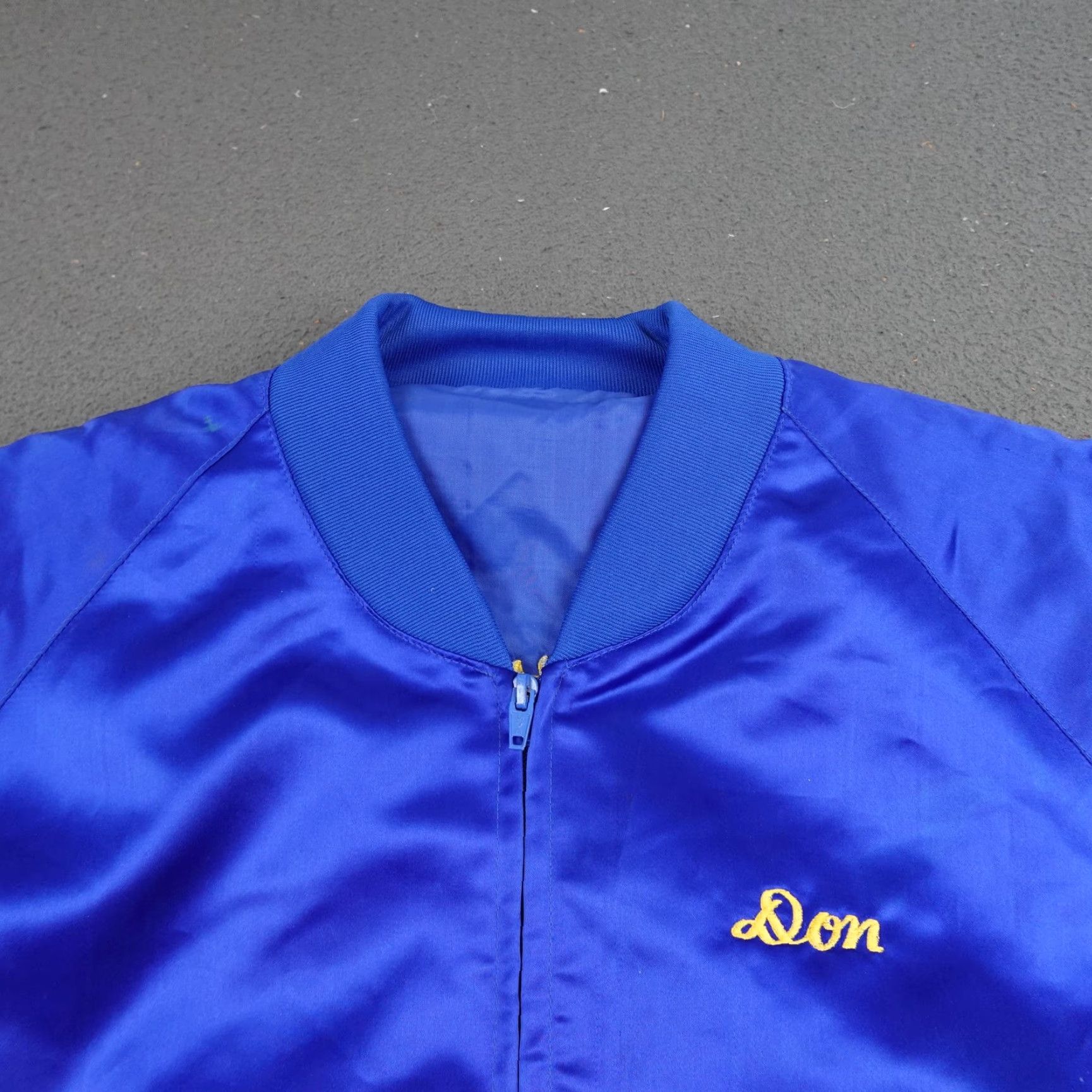 Vintage VINTAGE Korea Souvenir Jacket Mens Large Blue Satin Embroidered Zip Bomber Don Size US L / EU 52-54 / 3 - 5 Thumbnail