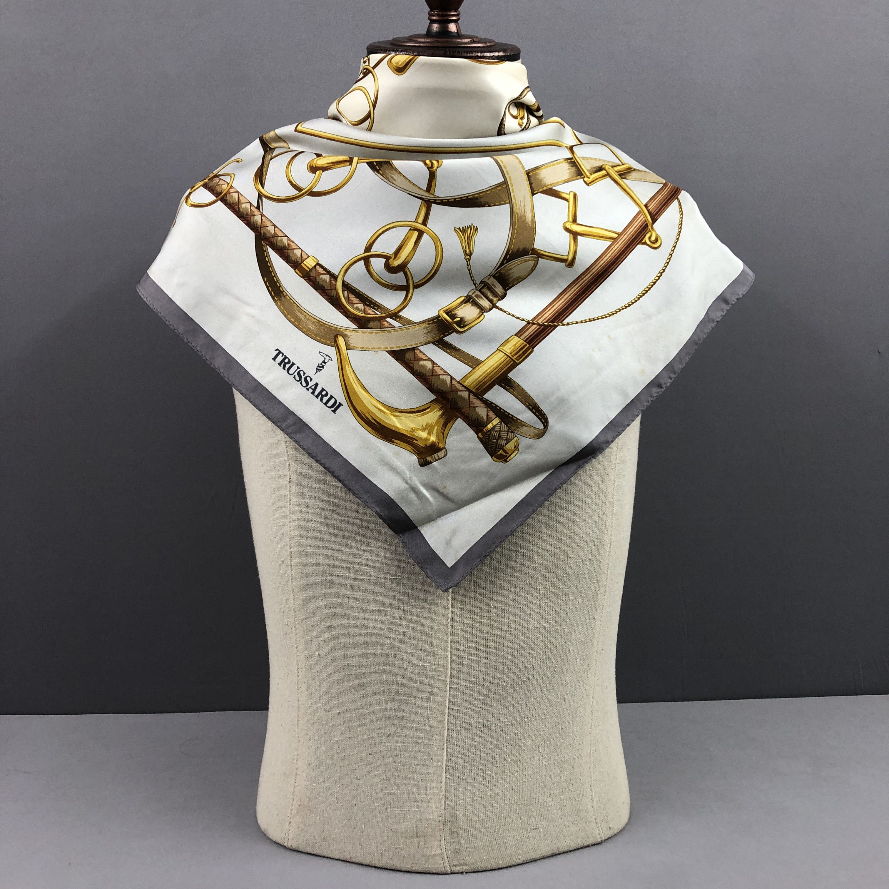 Trussardi Vintage Trussardi SILK Scarf Twill Stole Wraps Scarves Size ONE SIZE - 3 Thumbnail