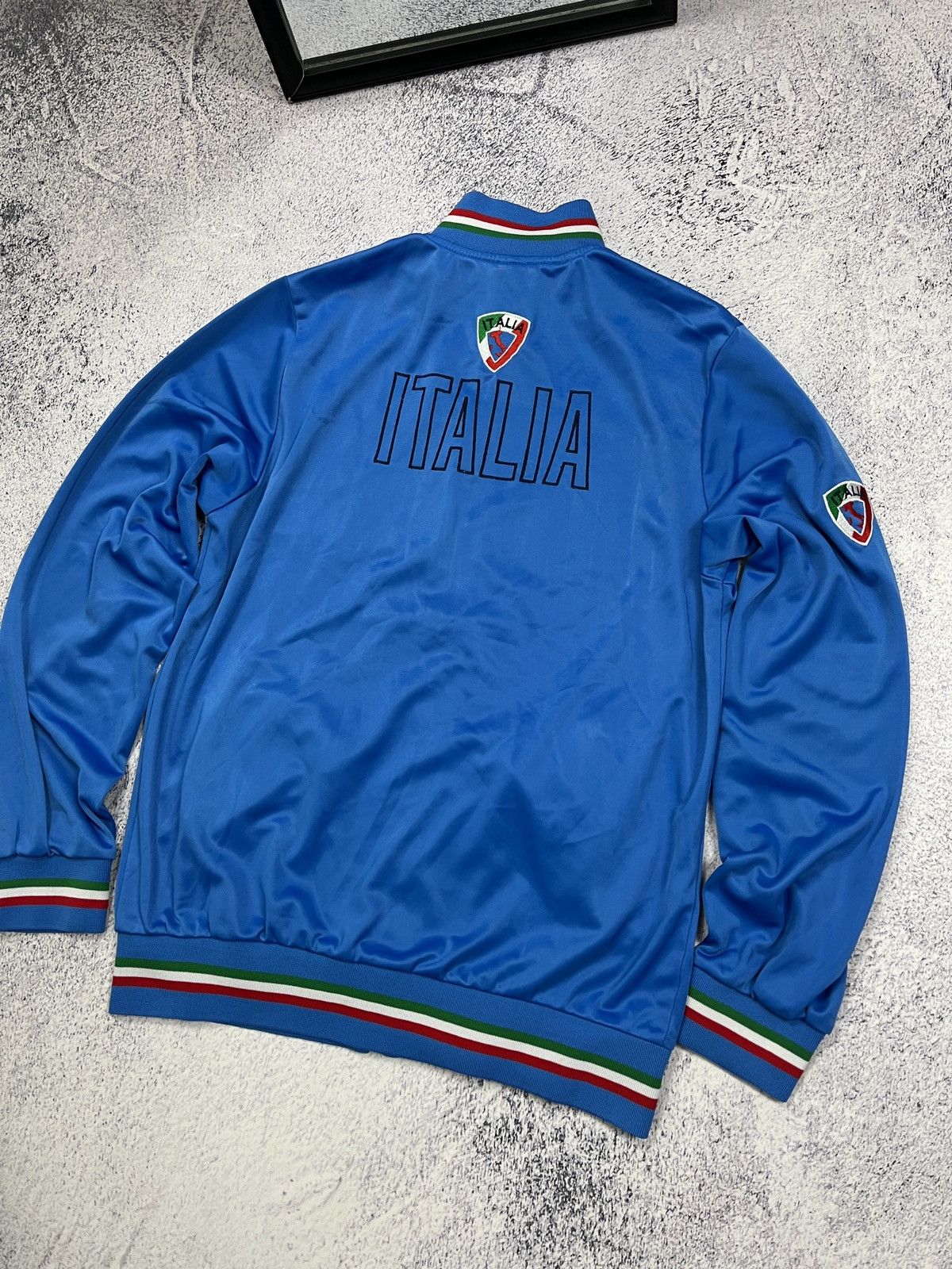 Vintage Italia Big Logo Hype Track Jacket Rare Italy Drill Blockcore Size US L / EU 52-54 / 3 - 10 Thumbnail