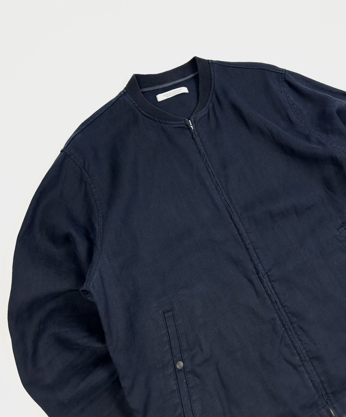Japanese Brand Journal Standard Linen Bomber Jacket Navy L Japanese style Size US L / EU 52-54 / 3 - 7 Thumbnail