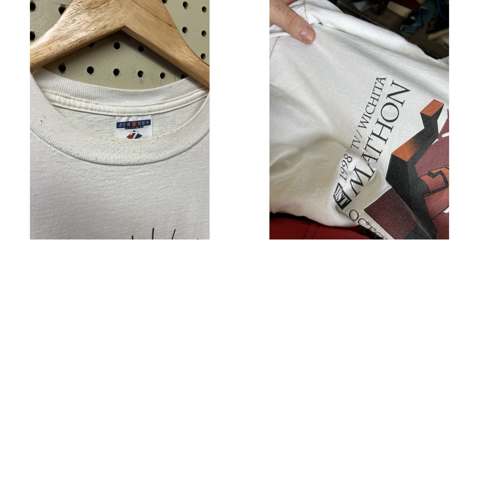 Jerzees VINTAGE Wichita Marathon Kansas 1998 Jerzees Run Graphic Long Sleeve T-Shirt White L Adult Unisex Size US L / EU 52-54 / 3 - 8 Thumbnail