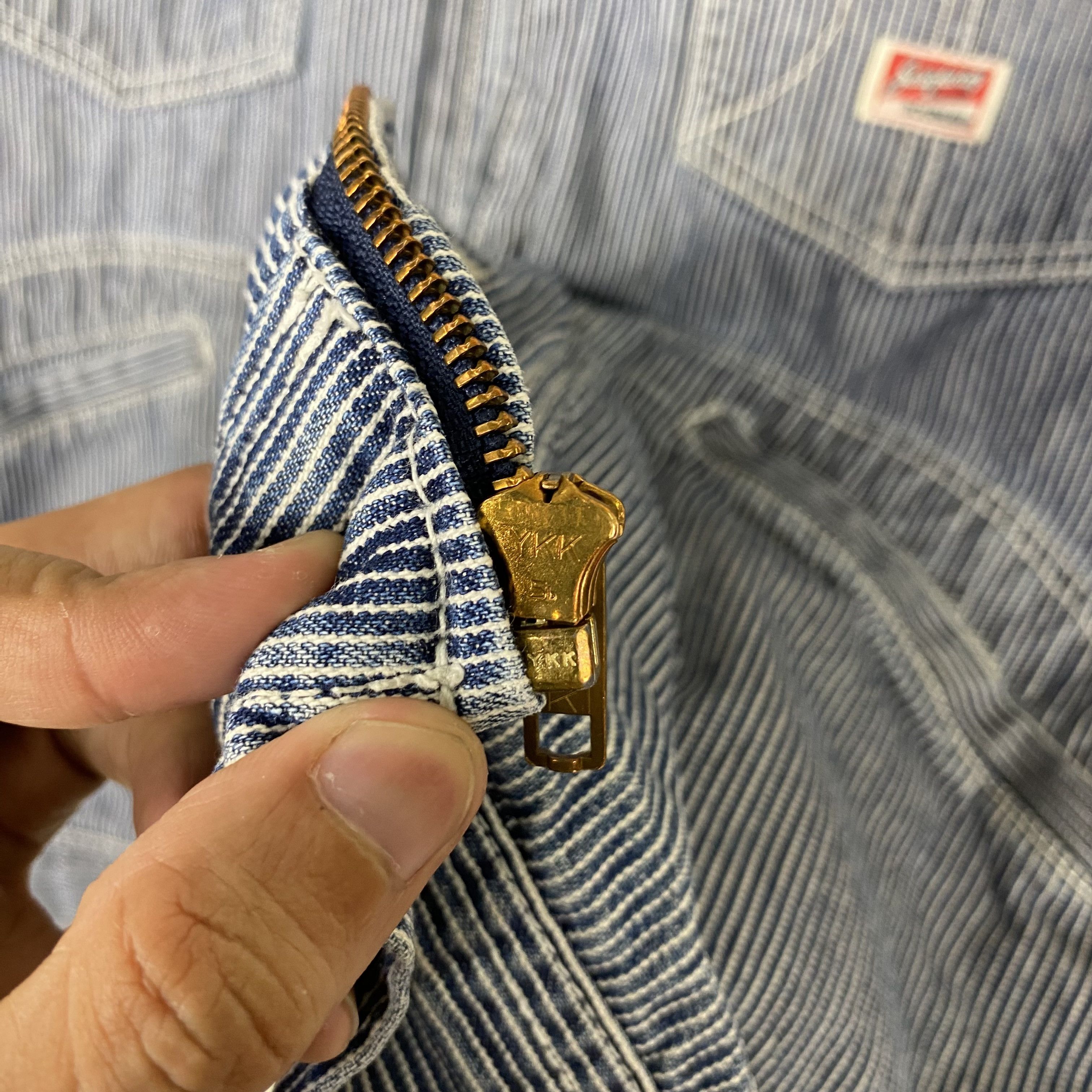 Japanese Brand 💥SATISFACTORY DOGMAN HICKORY TRUCKER JACKET Size US L / EU 52-54 / 3 - 12 Thumbnail
