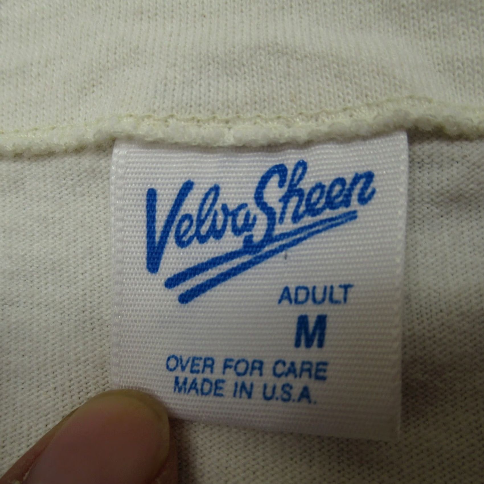 Velva Sheen VINTAGE Velva Sheen Mickey Mouse Jersey Baseball Men M Ivory Graphic Print 80s USA Made Velvet Cream read Size US M / EU 48-50 / 2 - 3 Thumbnail
