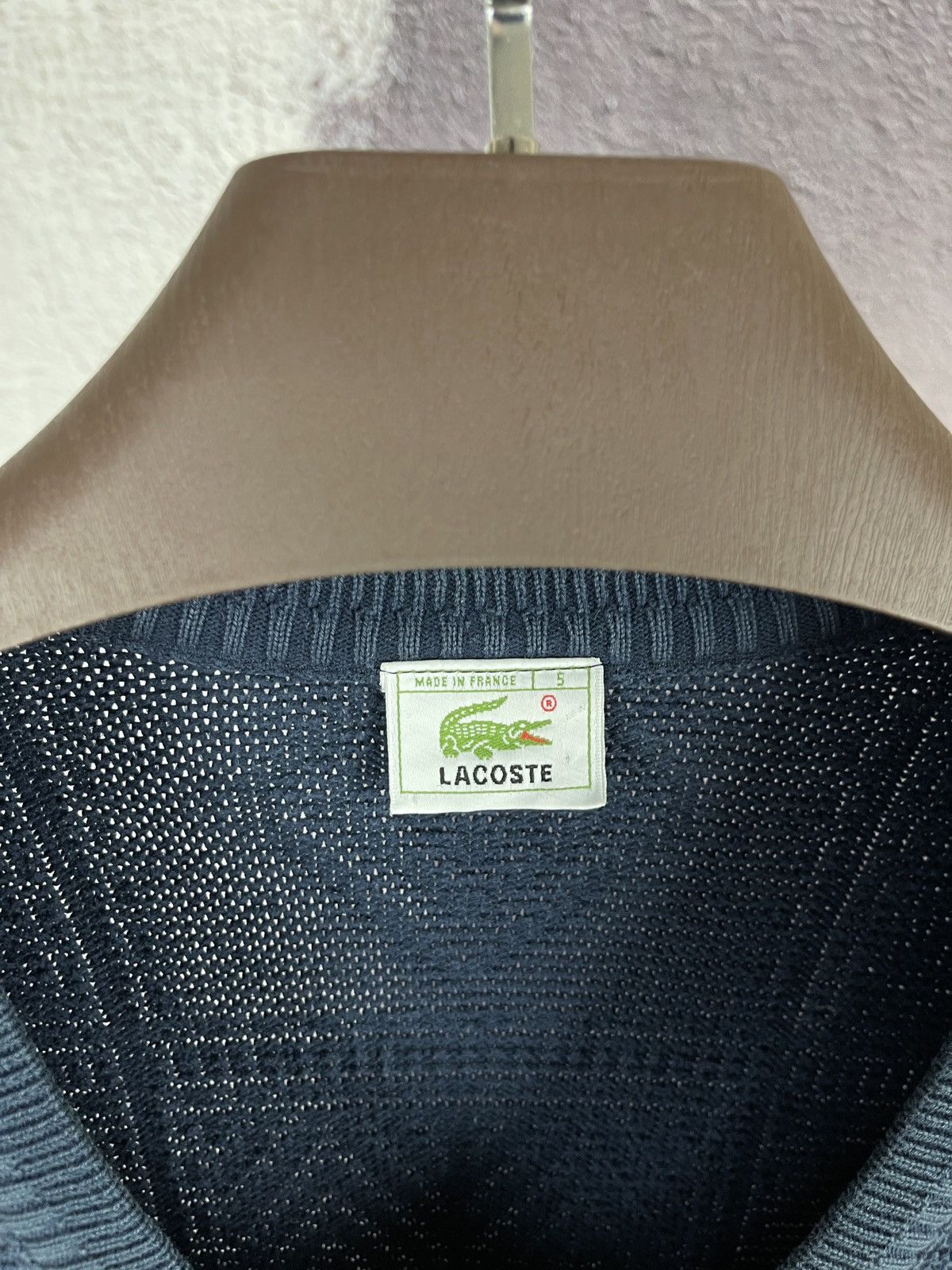 Lacoste Lacoste vintage made in France cotton v neck sweater knit Size US L / EU 52-54 / 3 - 6 Thumbnail