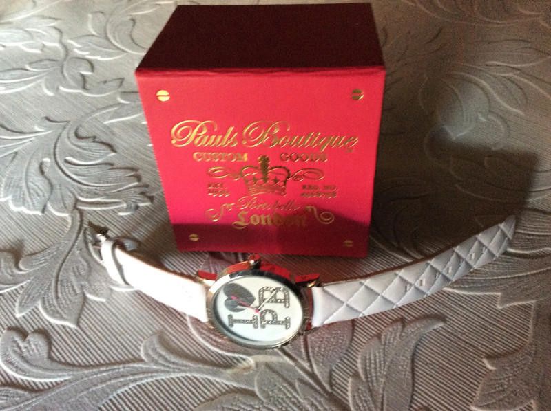 Designer Paul's Boutique white leather strap watch Size ONE SIZE - 1 Thumbnail