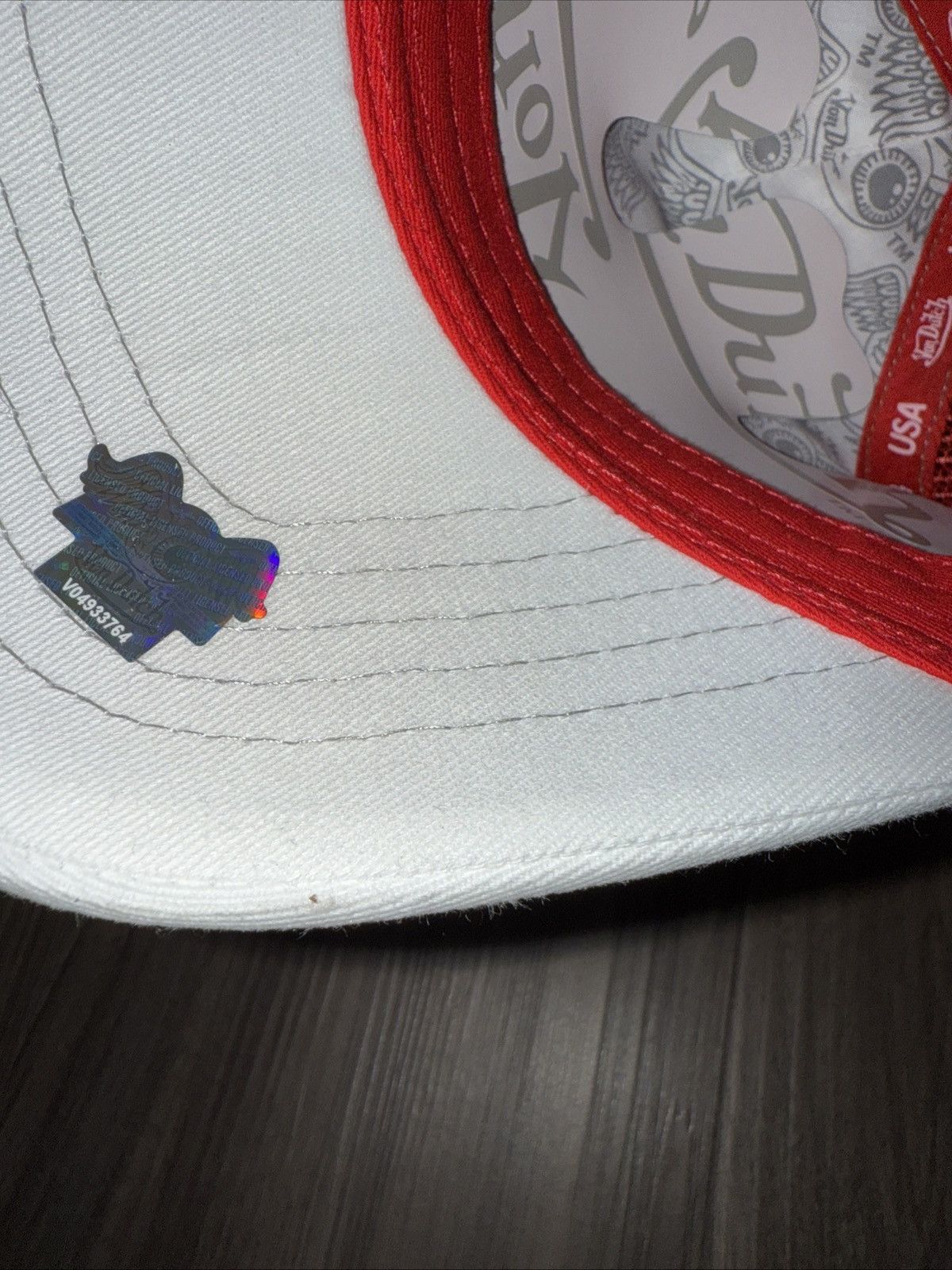 Von Dutch Von Dutch Trucker Hat White Red Oval Logo Snapback Cap New Size ONE SIZE - 6 Thumbnail