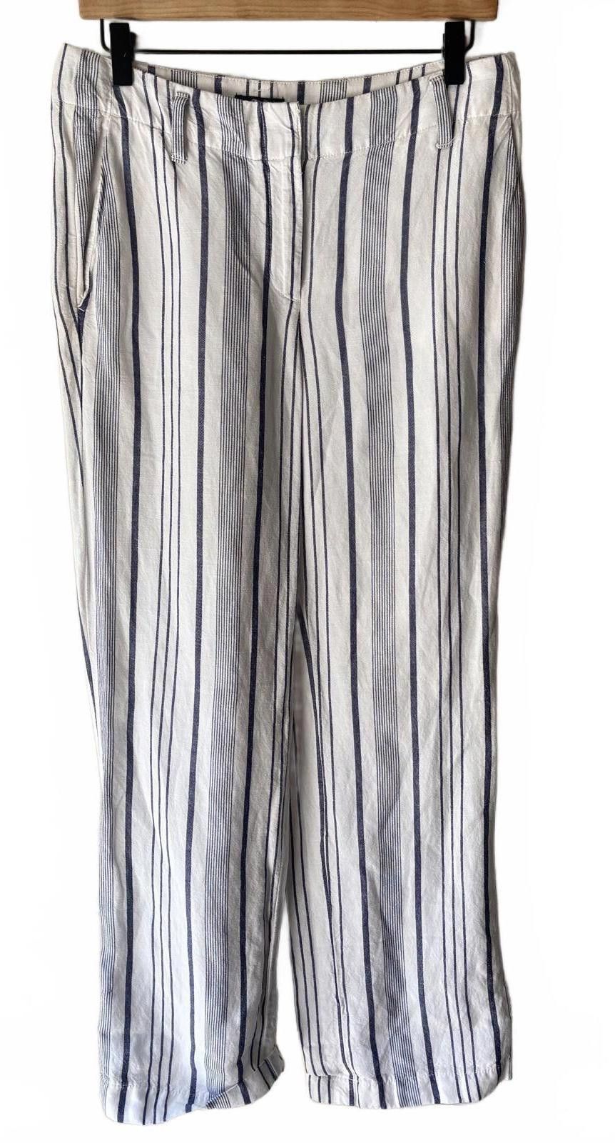 Other Ann Taylor LOFT Pants Stripe White Blue Size 26" / US 2 / IT 38 - 2 Thumbnail