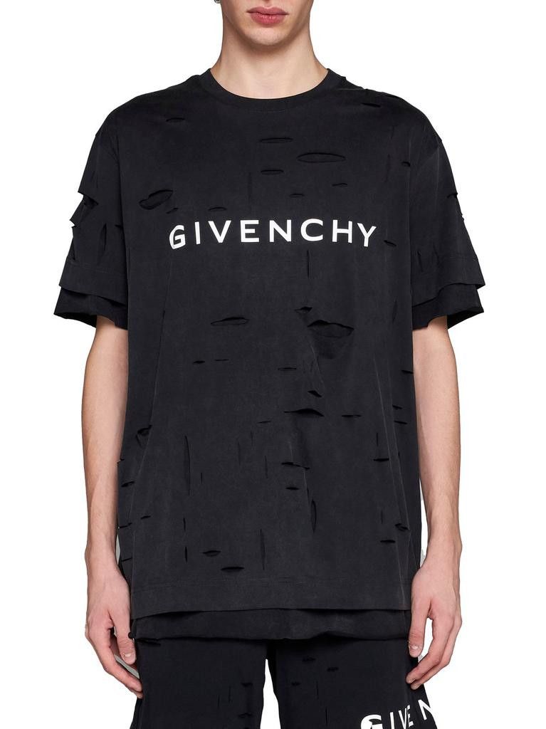 Givenchy Washed Black Double Layer Cut-Out Oversized T-Shirt Size US XXL / EU 58 / 5 - 2 Thumbnail