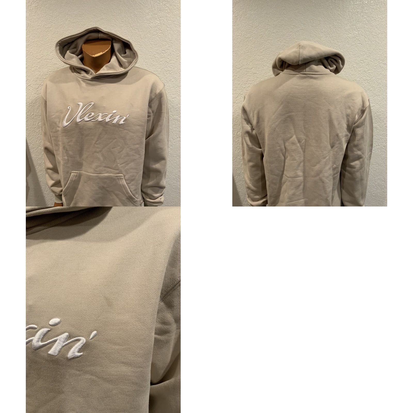 Vintage VINTAGE Vlexin Vlex Galindo Embroidered French Terry Sweatshirt Tan Hoodie Sz. M Mens Size US M / EU 48-50 / 2 - 8 Thumbnail