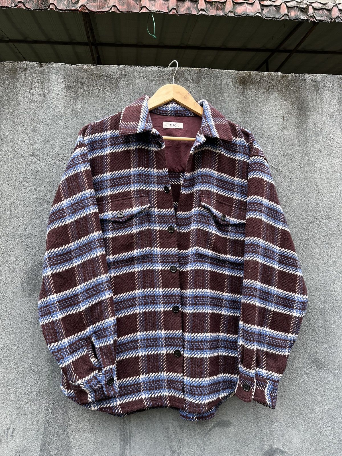 Japanese Brand 👹Wego Japan Wool Flannel Jacket Size US L / EU 52-54 / 3 - 3 Thumbnail