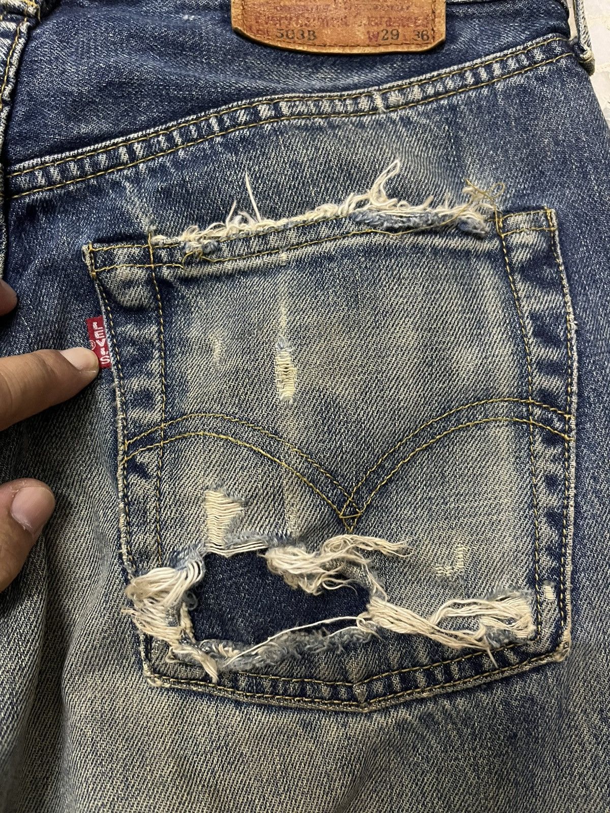 Levi's Vintage Clothing Levi’s 503B Vintage Selvedge Denim Heavy Fade Rare Size US 29 - 5 Thumbnail