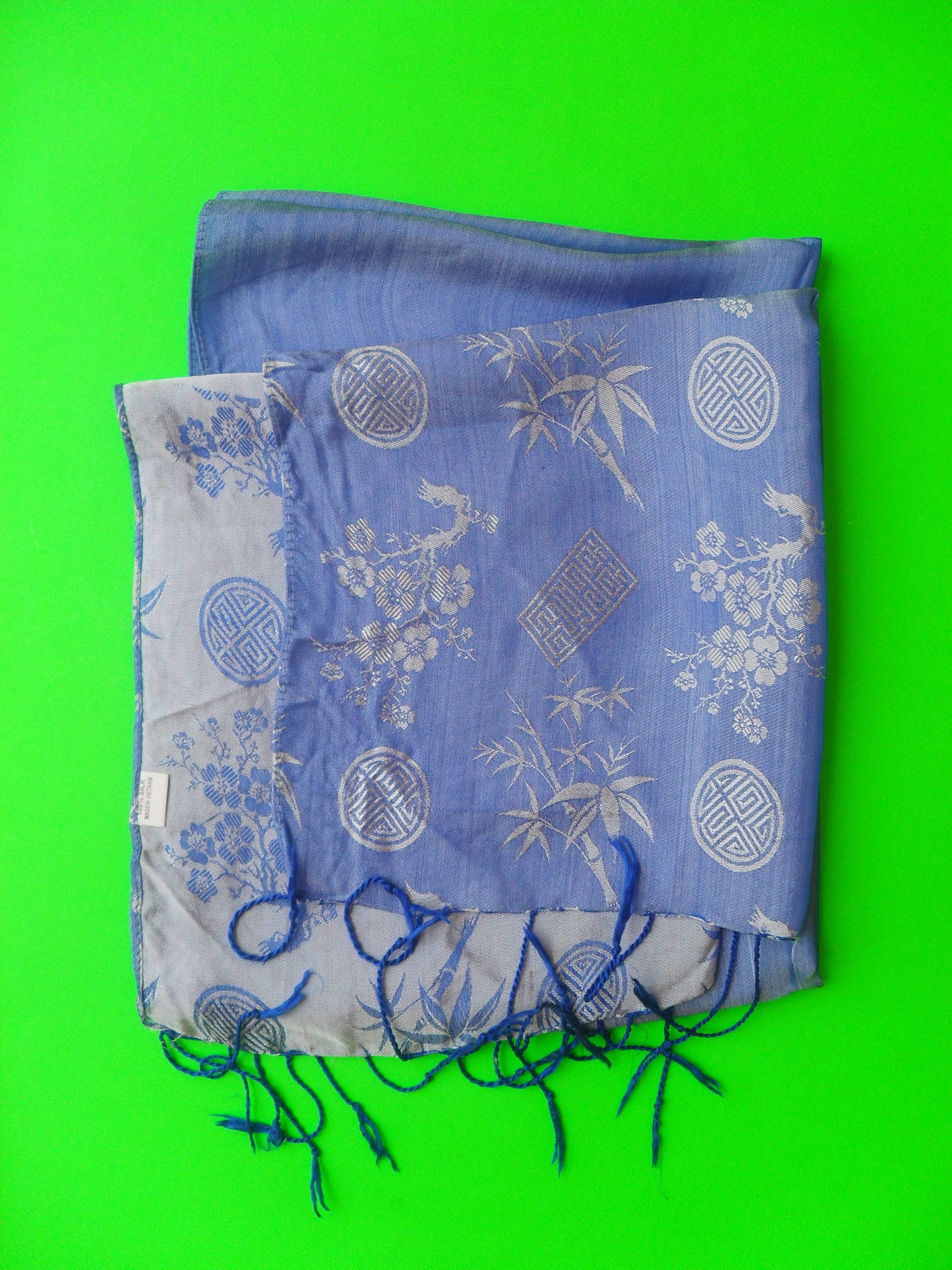 Other Blue 100% Silk Scarf Size ONE SIZE - 3 Thumbnail