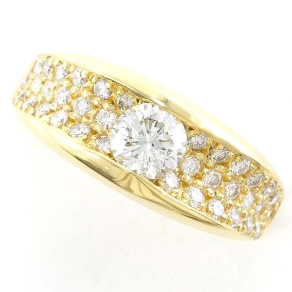 Other Other K18 Yellow Gold Diamond Ring 12 Size 0.55ct SI2 Metal Ring in Great Condition Size ONE SIZE - 1 Thumbnail