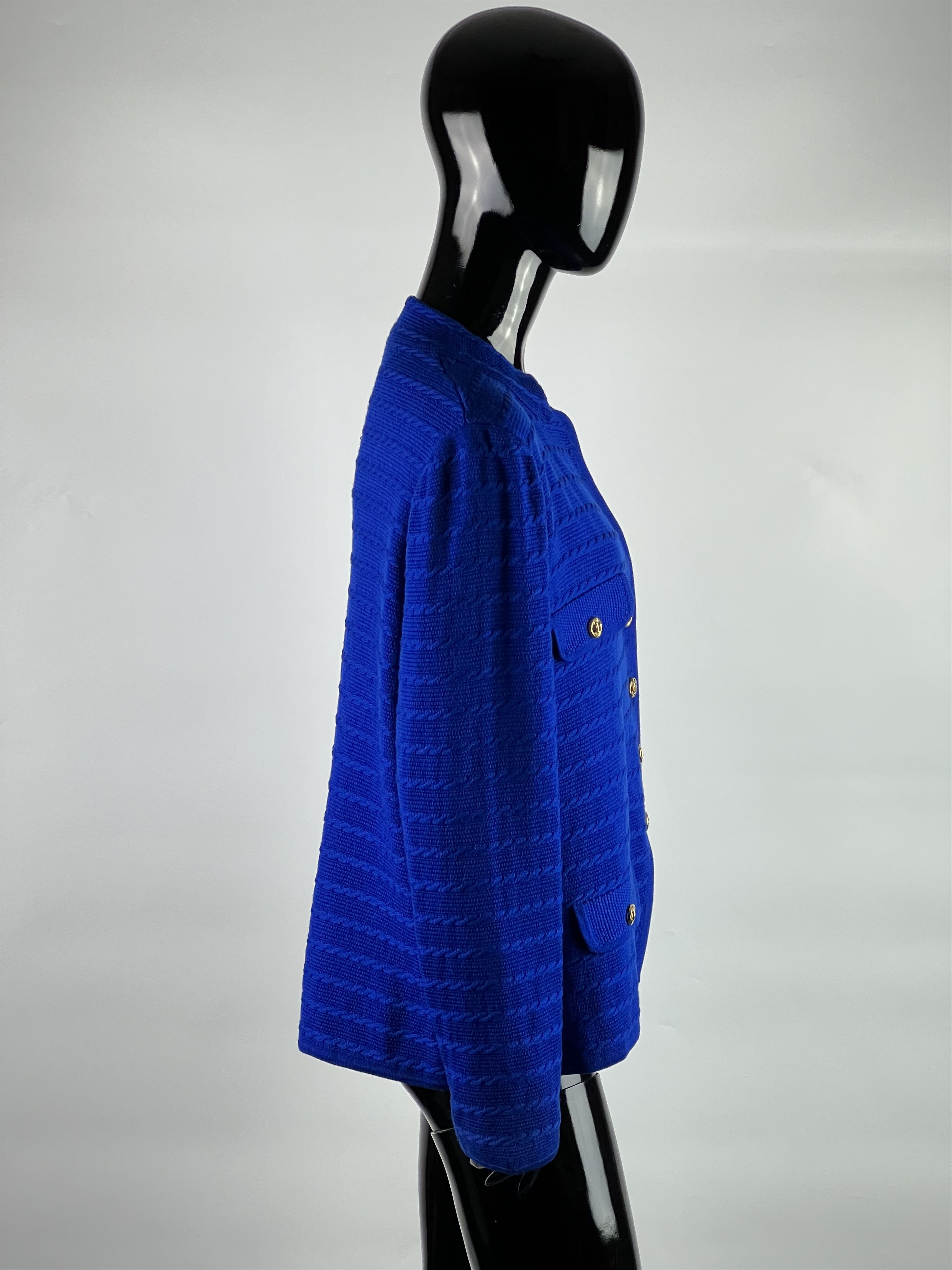 Other Luisa Spagnoli Blue 100% Wool Cardigan Size XL Size XL / US 12-14 / IT 48-50 - 2 Thumbnail