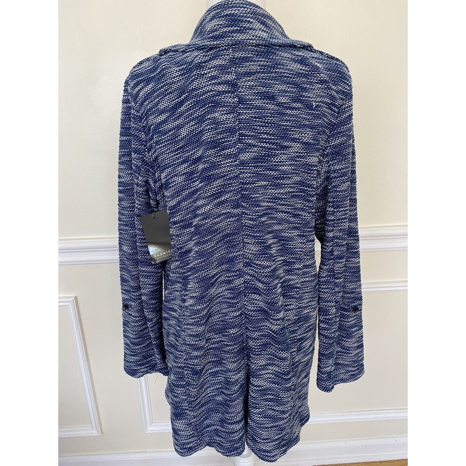 BUGATCHI BAGATELLE Tweed Open-front Jacket In Blue size XL A003058 Size XL / US 12-14 / IT 48-50 - 4 Thumbnail