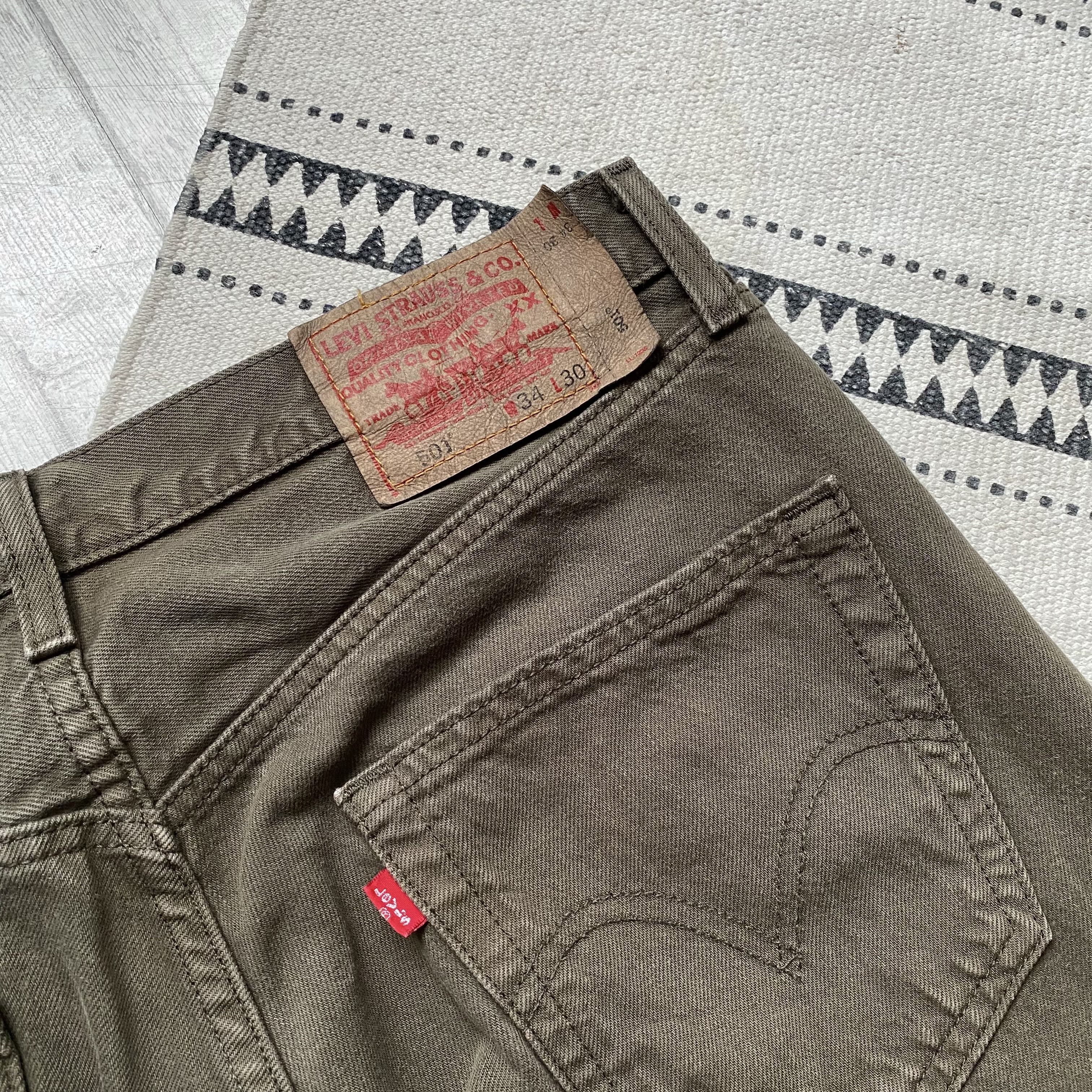 Levi's Vintage Clothing 👖 Vintage 00s Faded Levis jeans 501 khaki Y2K denim pants Size US 30 / EU 46 - 8 Thumbnail