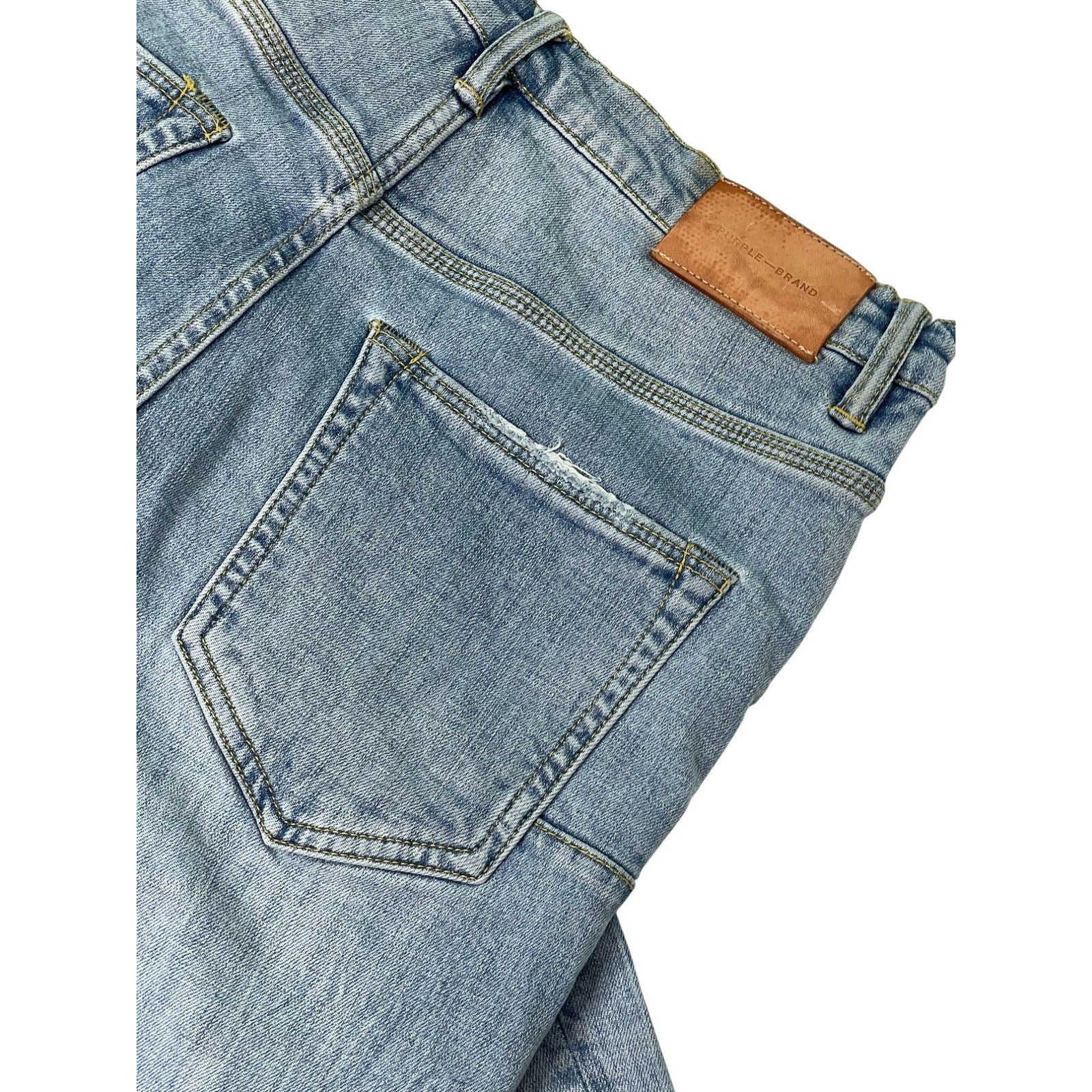 Purple Brand Purple Brand Knee Ripped Light Wash Jeans Size US 32 / EU 48 - 3 Thumbnail