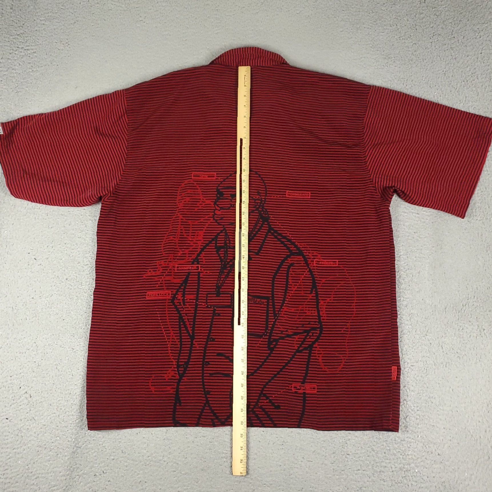 Southpole Southpole Shirt Mens 2XL Black Red Striped Button-Up Short Sleeve Casual Size US XXL / EU 58 / 5 - 5 Thumbnail