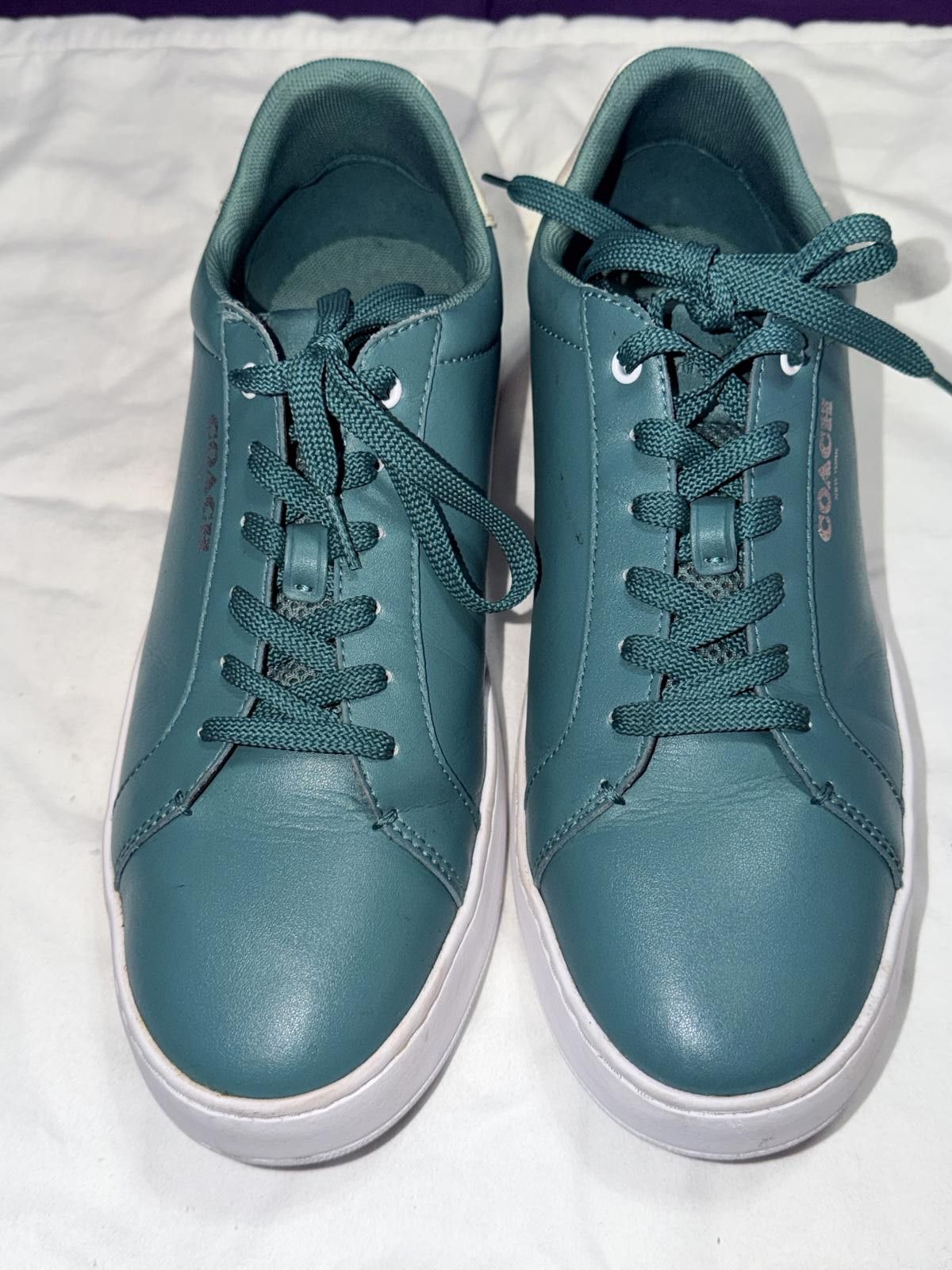 Coach Coach Mens Clip Low Top Sneaker 10.5D Chalk Ocean C3081 Size US 10.5 / EU 43-44 - 1 Thumbnail