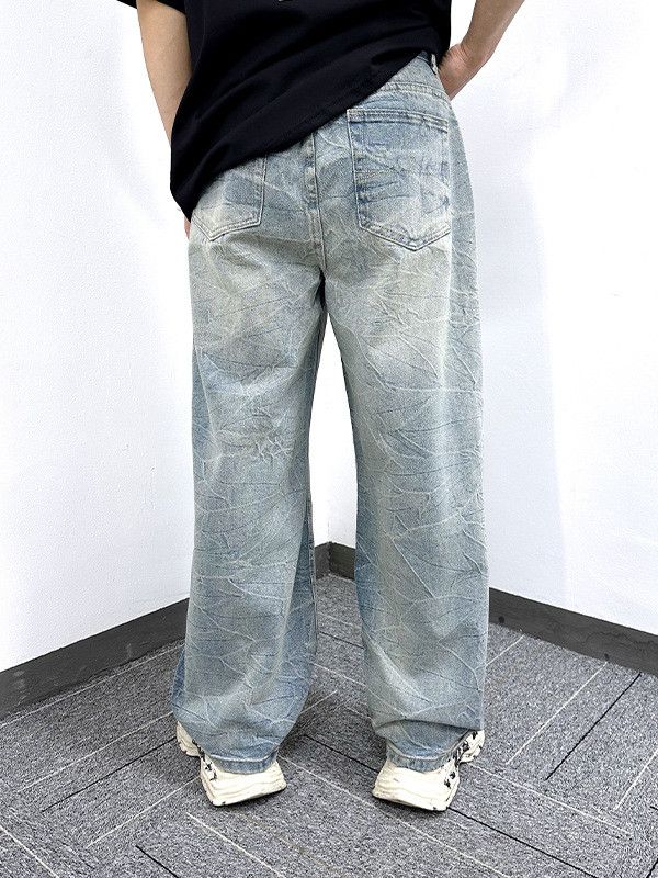 Jean Retro washed distressed lightning casual jeans Size US 32 / EU 48 - 2 Thumbnail