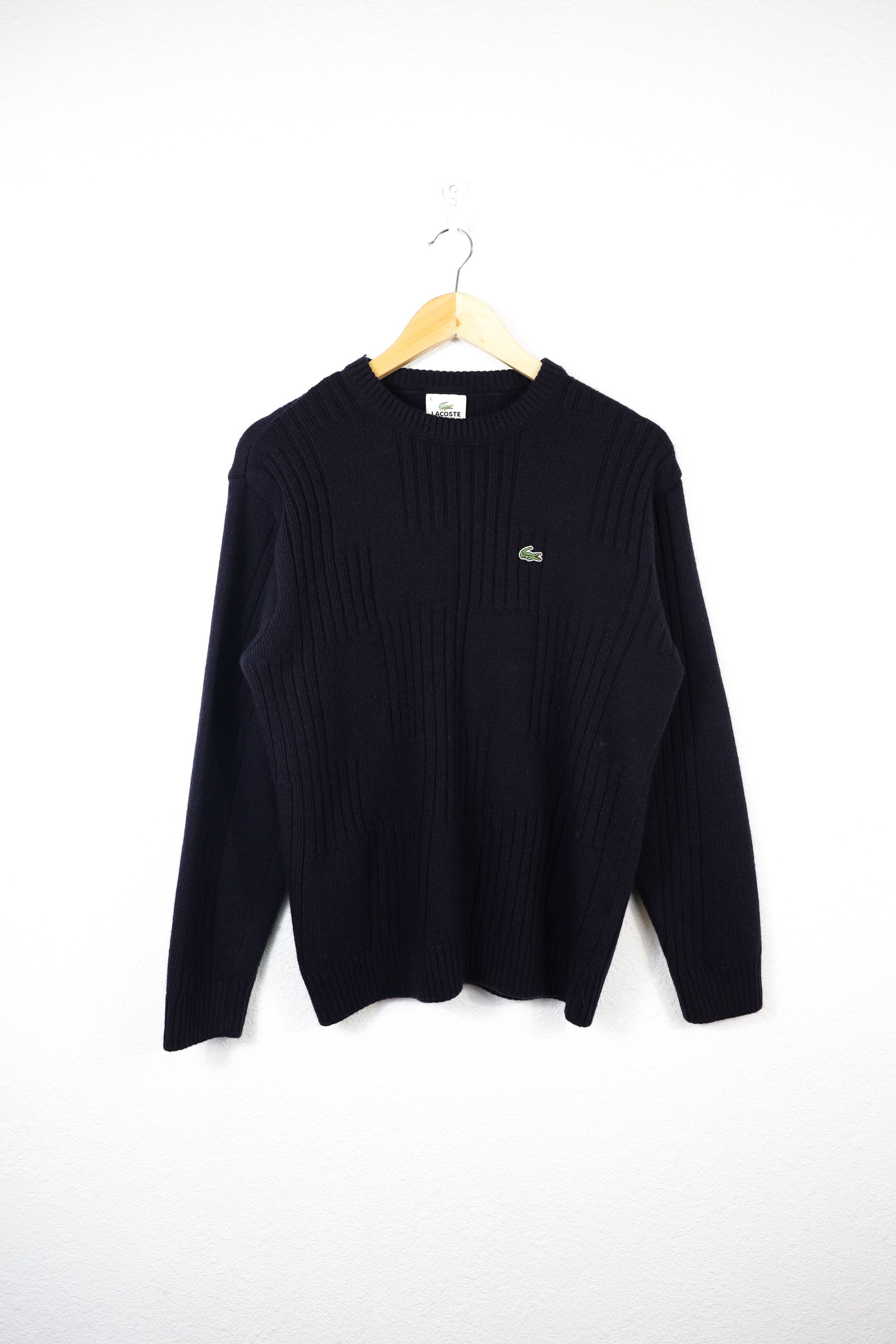 Lacoste × Vintage Vintage Lacoste Croc Logo Applique Ribbed Wool Sweater Size M / US 6-8 / IT 42-44 - 1 Thumbnail