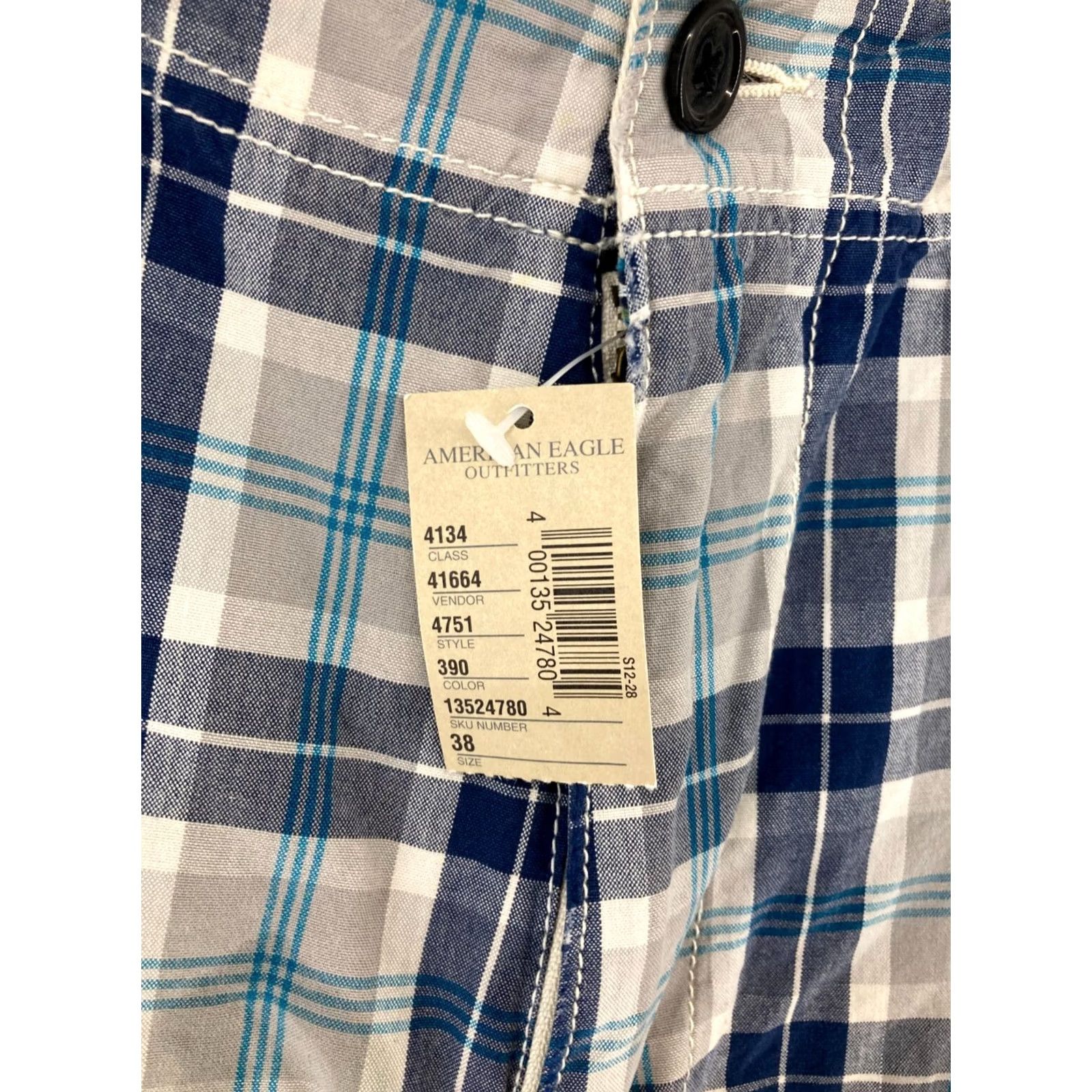 American Eagle Outfitters American Eagle Plaid Shorts Mens 38 Blue Bermuda Casual Cotton NWT Size US 38 / EU 54 - 7 Thumbnail