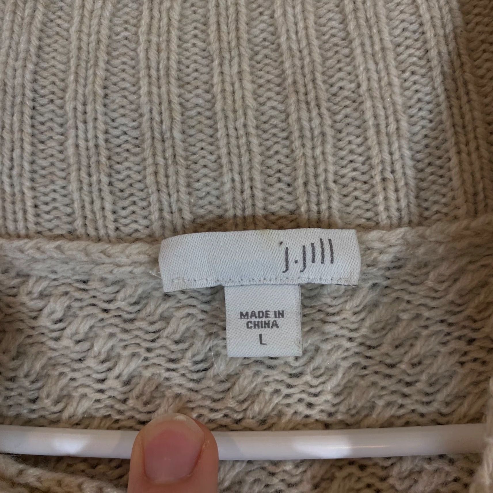 J. Jill J. Jill Sweater Womens Large Wool Blend Beige Brown Long Sleeve Pullover Knit Size L / US 10 / IT 46 - 3 Thumbnail