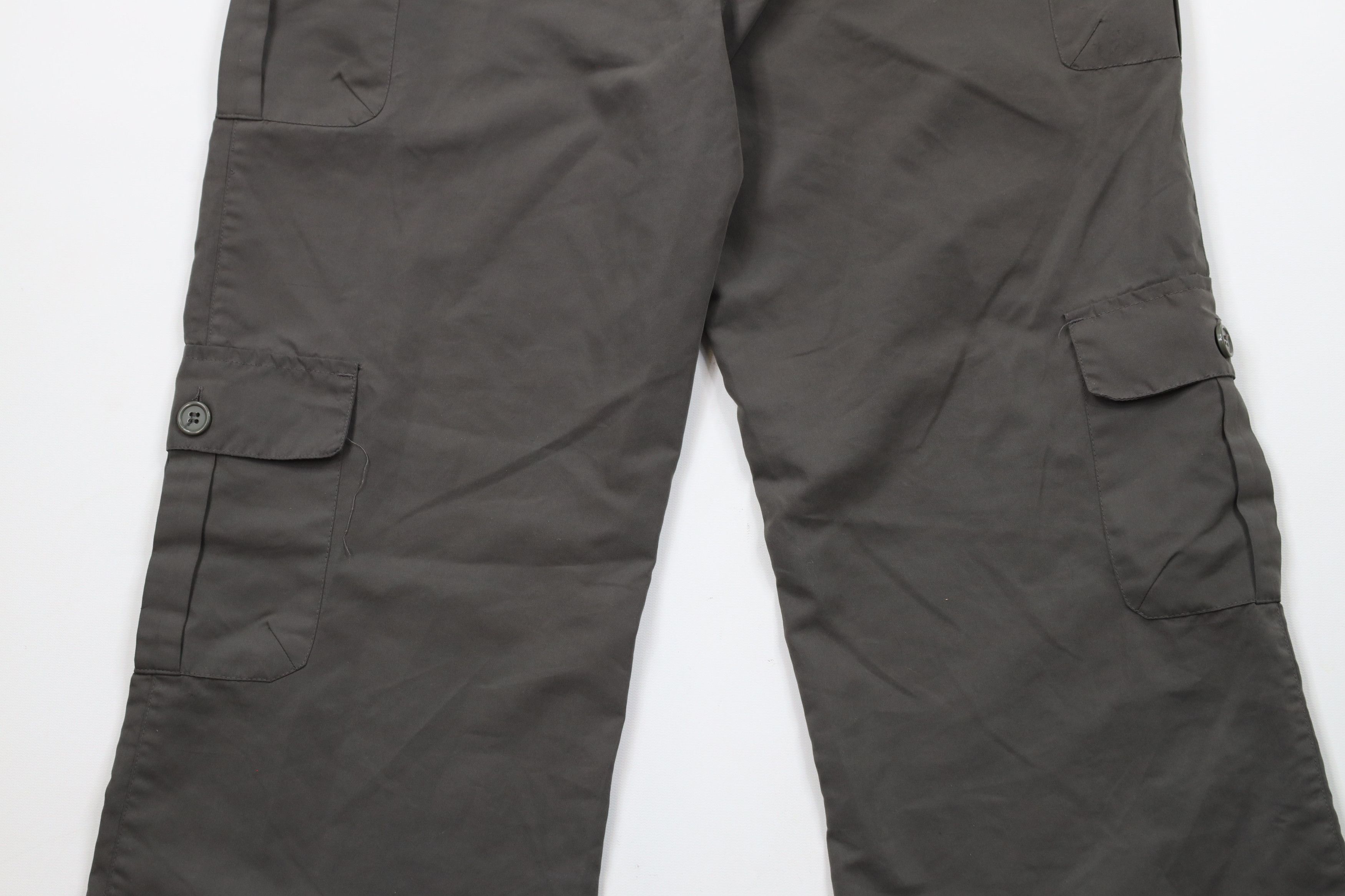 Vintage Vintage 90s Y2K Baggy Wide Leg Cargo Pants Polyester Gray Size 32" / US 10 / IT 46 - 9 Thumbnail