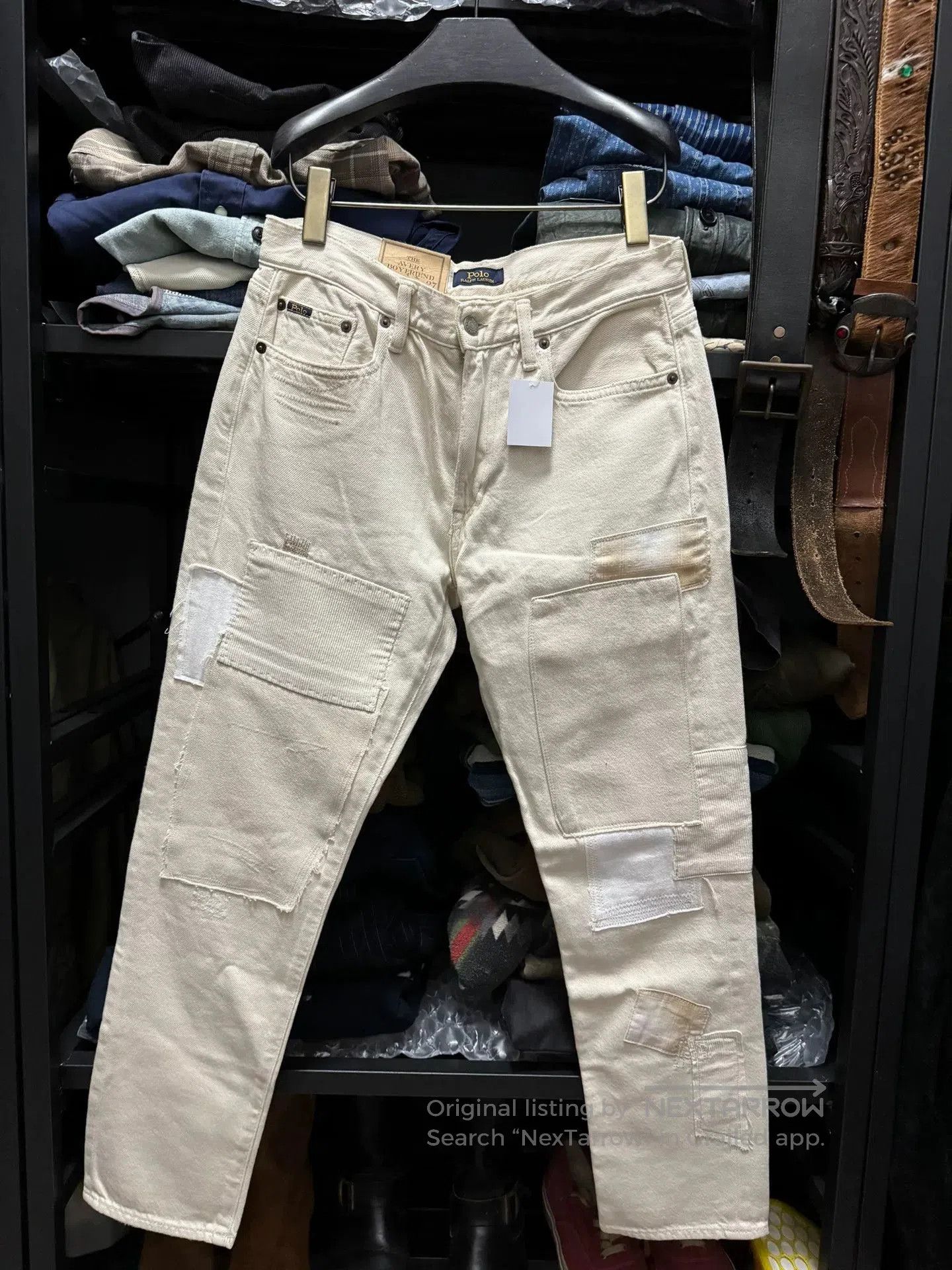 RRL Ralph Lauren distressed beige boyfit jeans by ralph lauren. Size 27" / US 4 / IT 40 - 1 Thumbnail