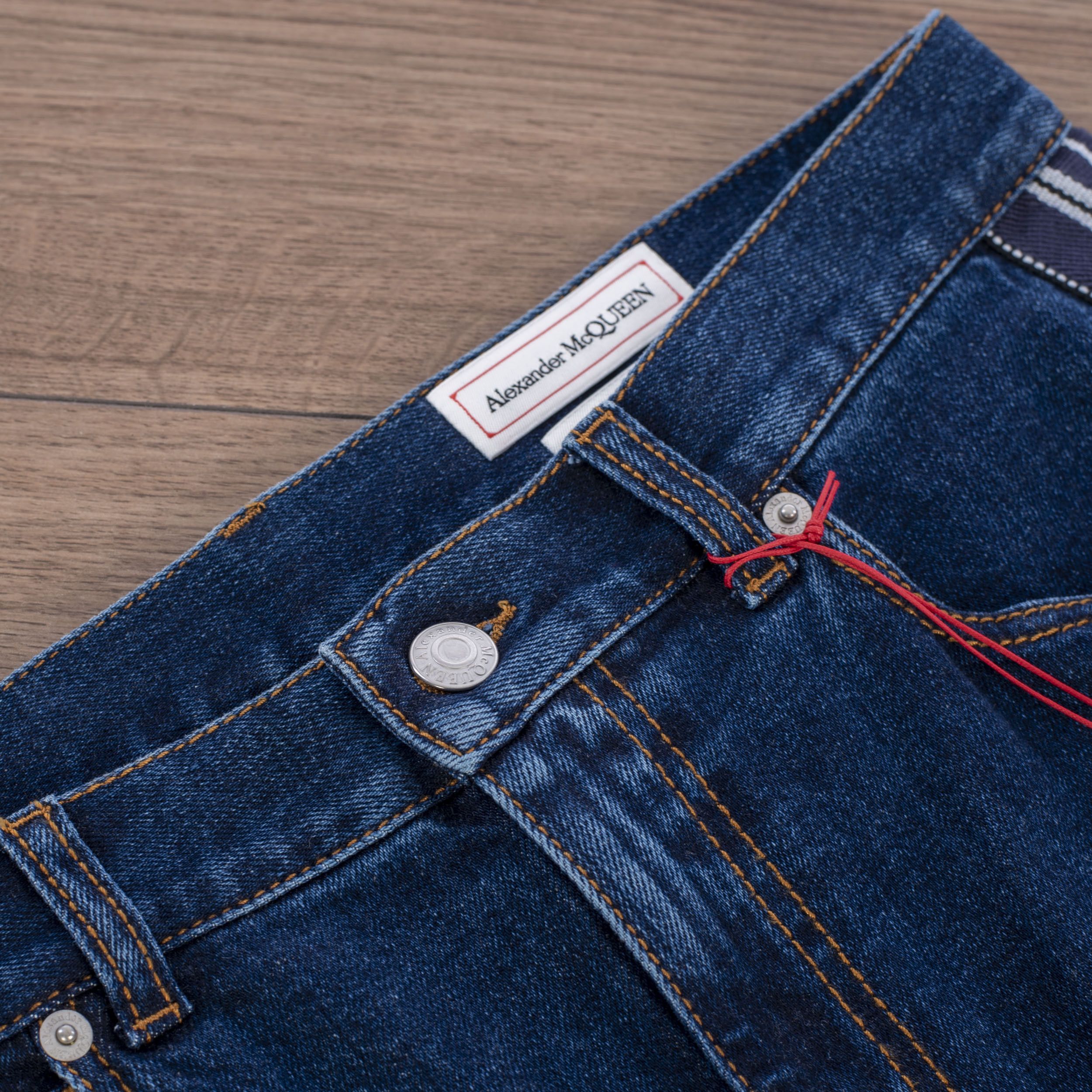 Alexander McQueen Indigo Blue Fitted Denim Trousers In Vintage Wash Indigo Size 34" / US 12 / IT 48 - 14 Thumbnail