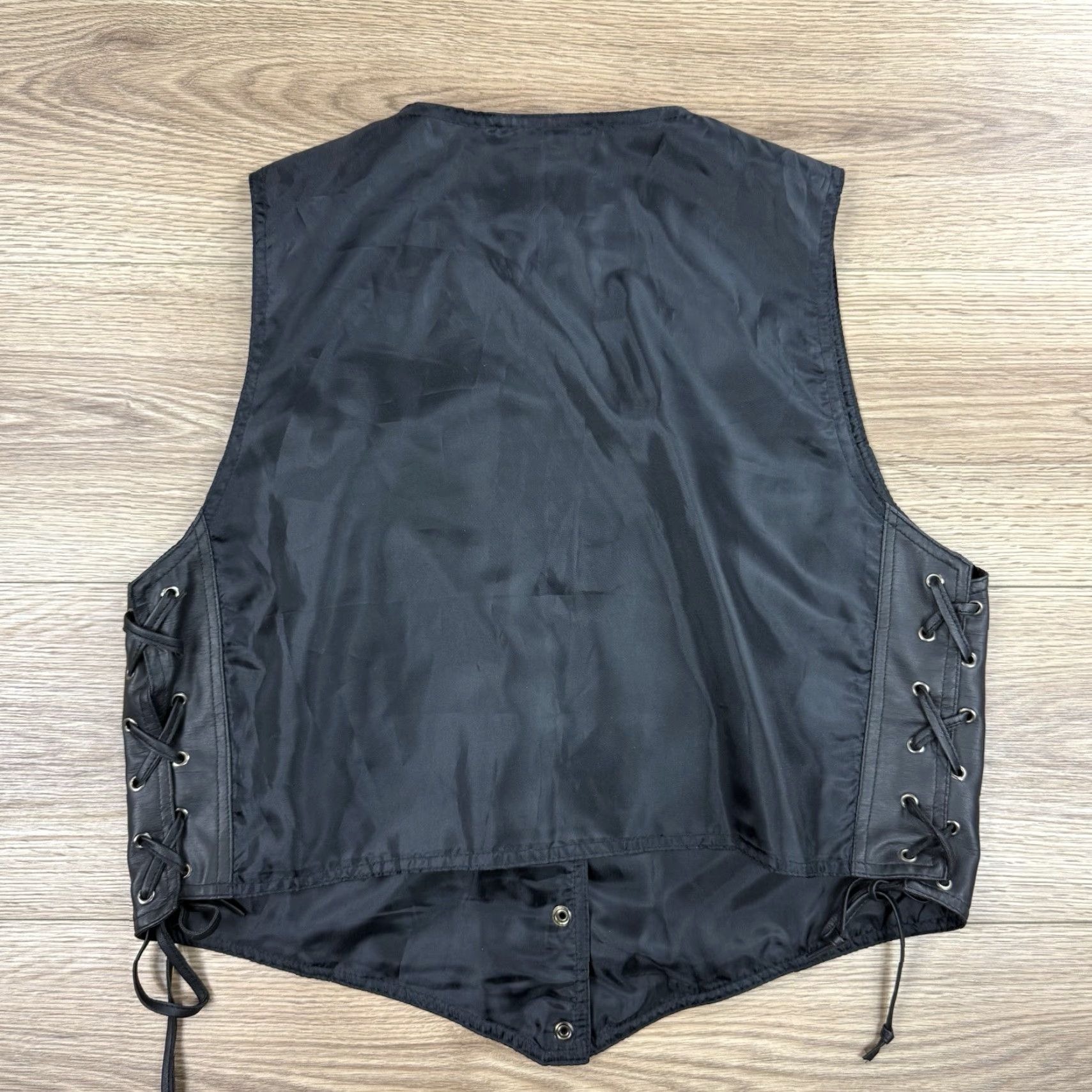Vintage Plus Factor Vest Black Faux Leather Western Moto Biker 20W Plus Women Size 20W Vest Size 3XL / US 20-22 - 5 Thumbnail