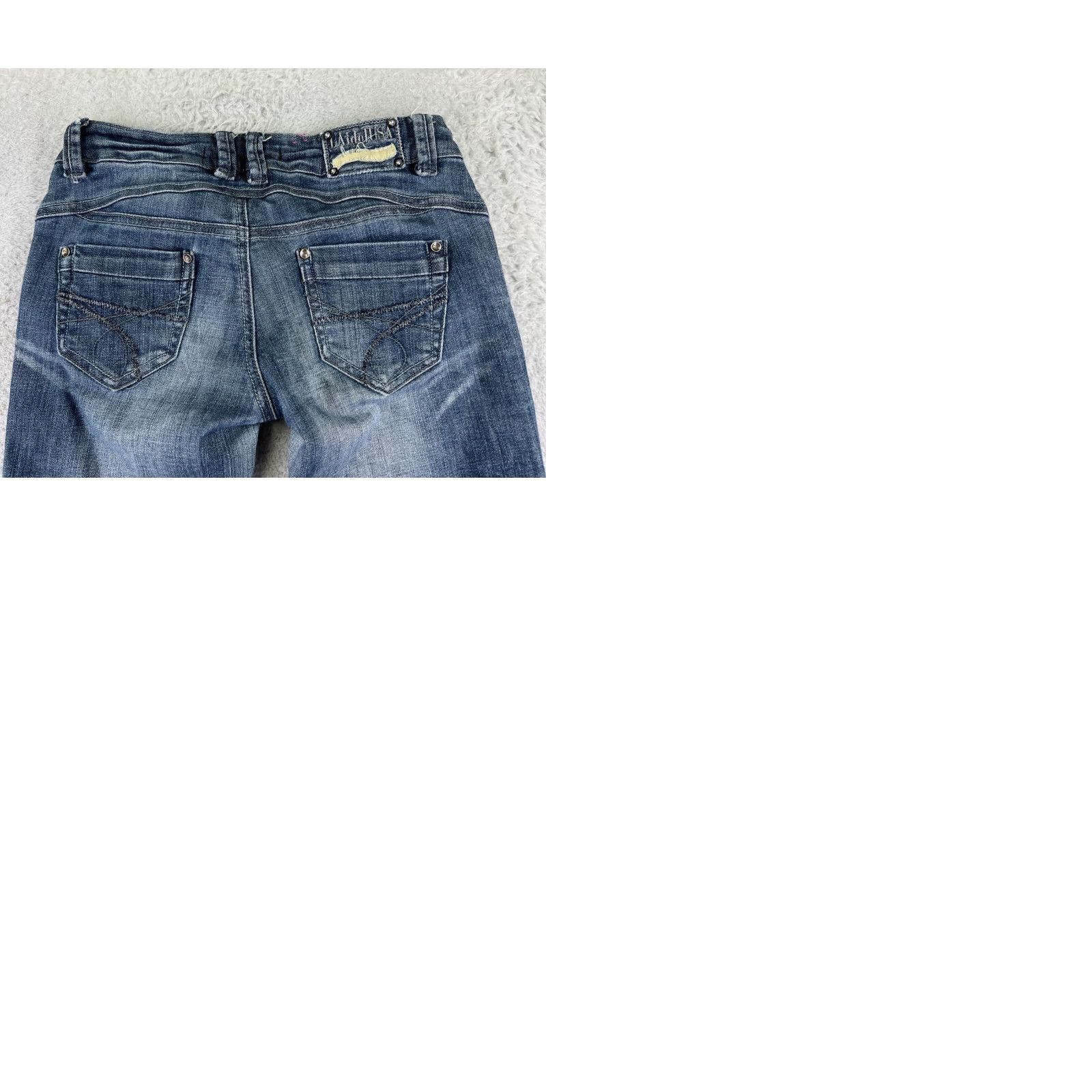 Denime LA Idol Jeans Women Blue Denim Bootcut 24x29 Cotton Embroidered Low Rise 3-Pocket Stretch Regular 5-Pocket Size 26" / US 2 / IT 38 - 10 Thumbnail