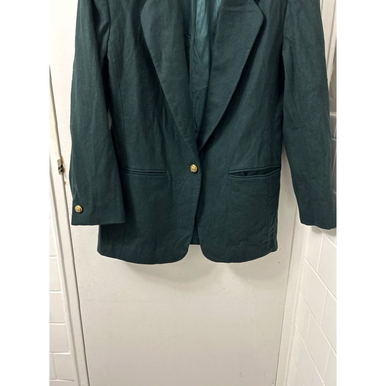 Pendleton VINTAGE Pendleton Blazer Jacket Womens Size 10 100% Wool Made in USA Green Notch Lapel One-Button Size L / US 10 / IT 46 - 3 Thumbnail