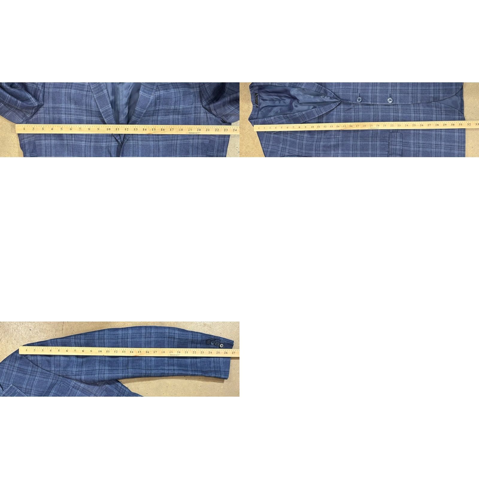 Ralph Lauren VINTAGE Lauren Ralph Lauren Blazer Men 44 Regular Linen Plaid Blue 2 Button Summer Preppy Old Money Resort WearMens Size 44R - 8 Thumbnail