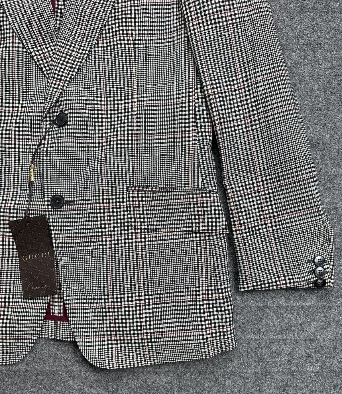 Gucci Gucci - Mohair Houndstooth Blazer Jacket - Peak Lapel Collar Size 48R - 4 Thumbnail