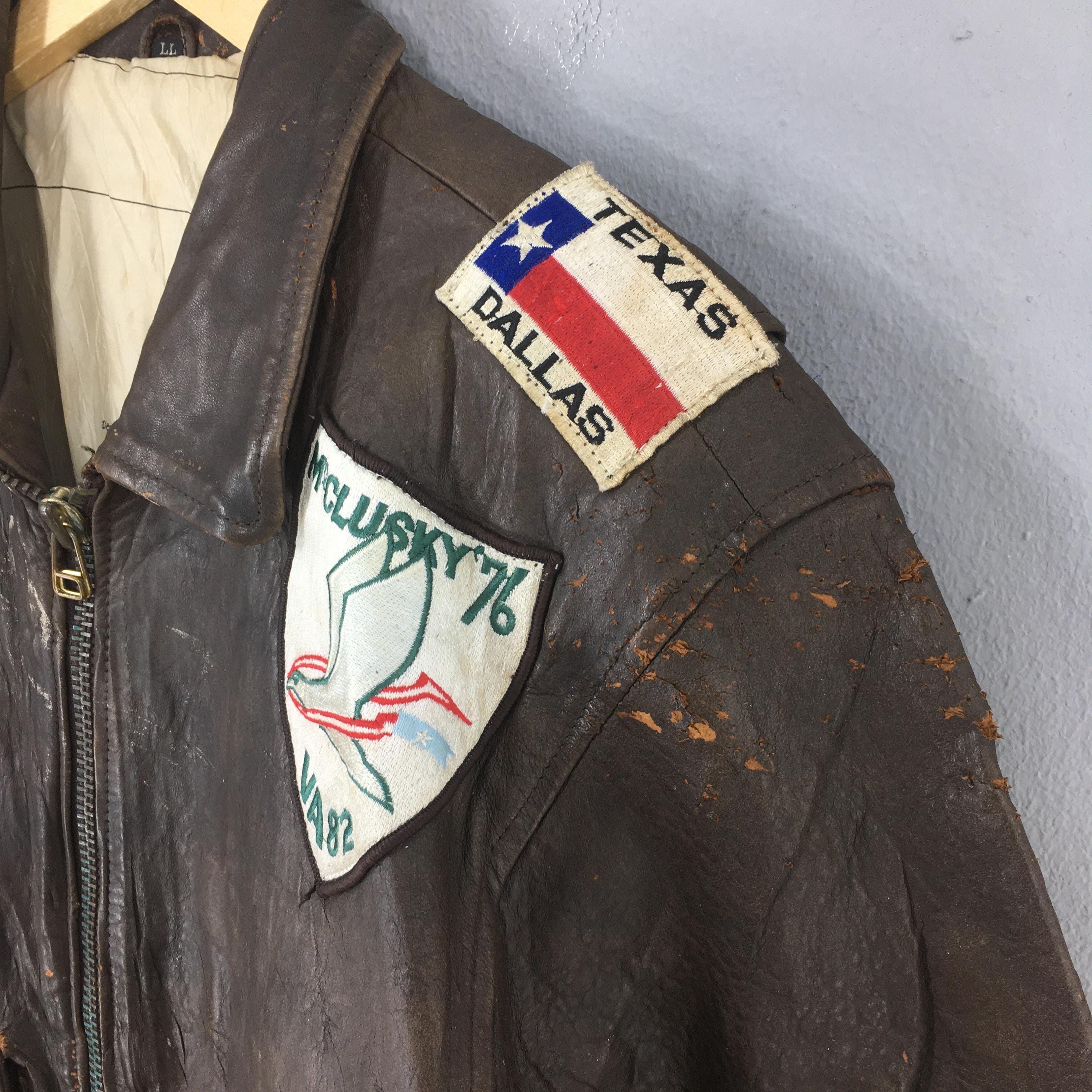 Other 90s Art Glenhill Army Air Force Leather Type A-2 Jacket L Size US L / EU 52-54 / 3 - 3 Thumbnail
