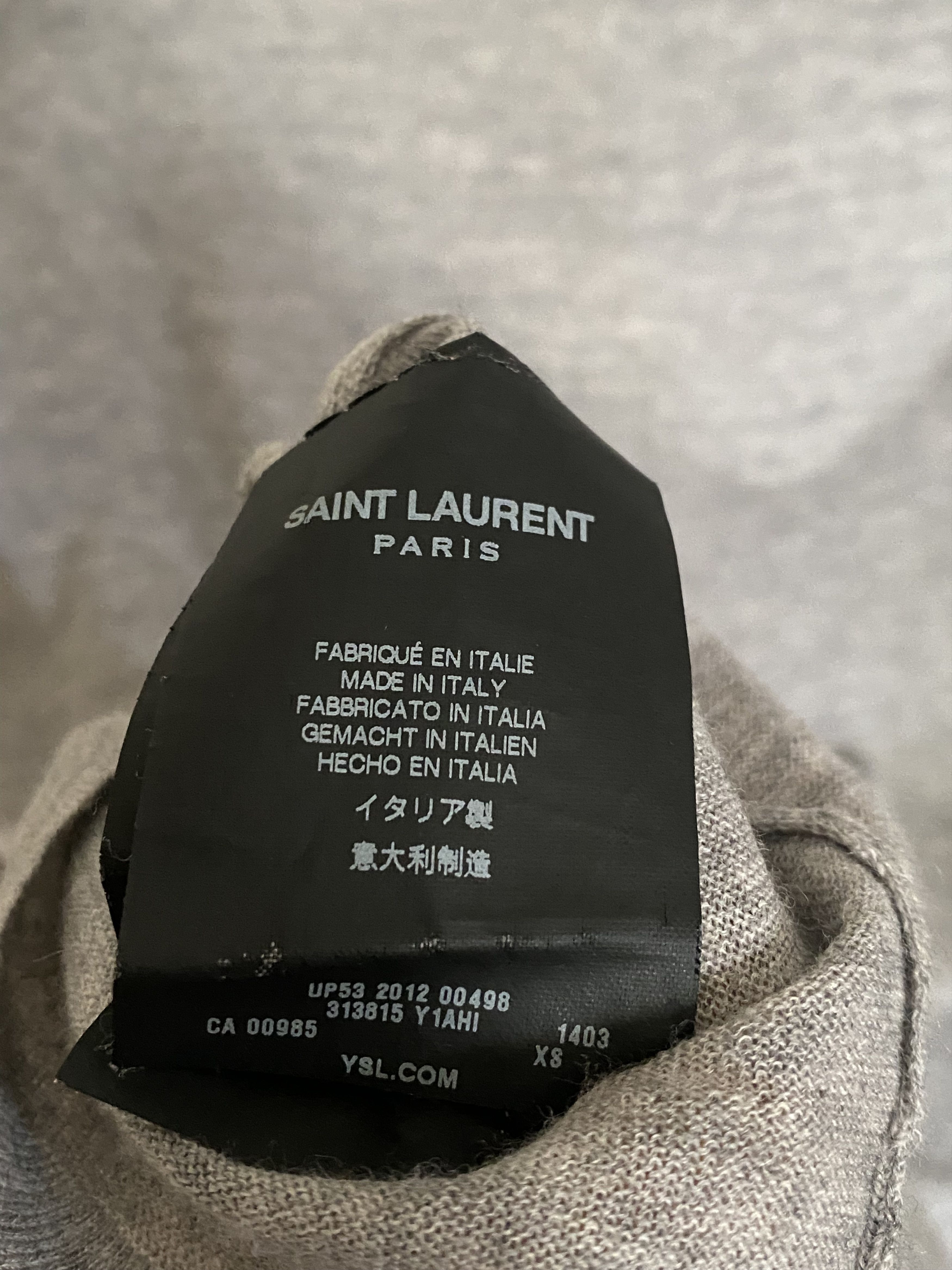 2012 Hedi Slimane knit v neck s/s tee, view 5