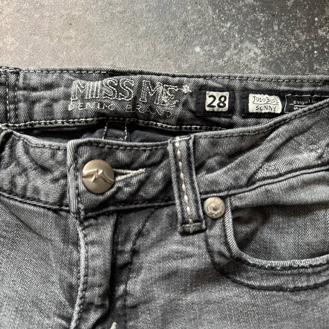 Japanese Brand × Miss Me × Vintage Miss Me Vintage Y2K Gothic Washed Skinny Jeans Size 28" / US 6 / IT 42 - 9 Thumbnail