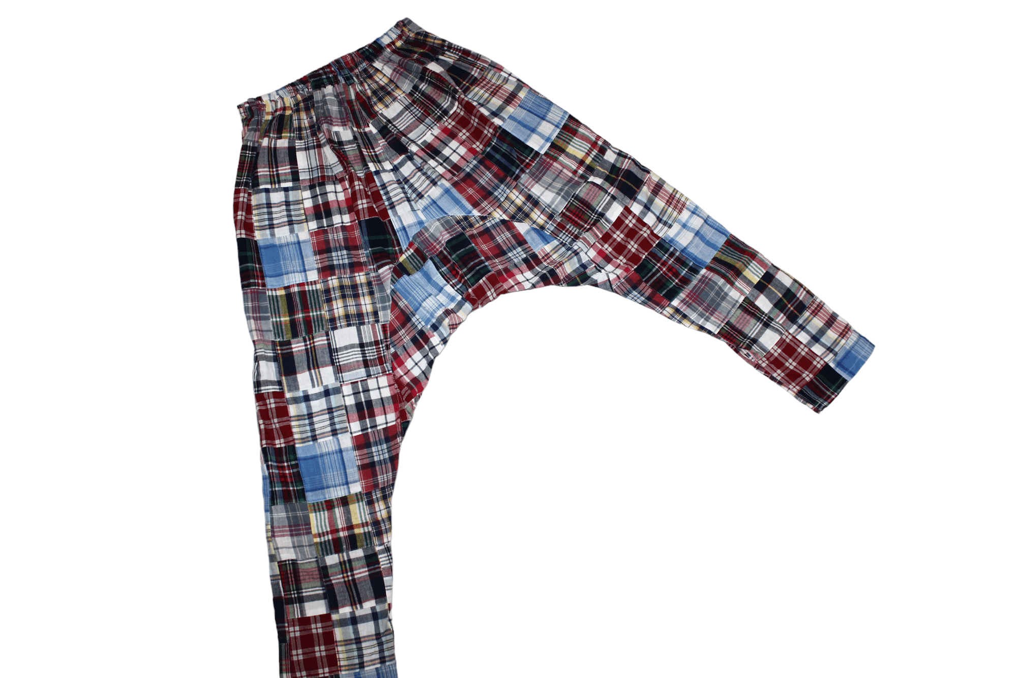 20471120 100% Cotton. Tartan Patchwork Drop Crotch Casual Pants Size US 30 / EU 46 - 3 Thumbnail